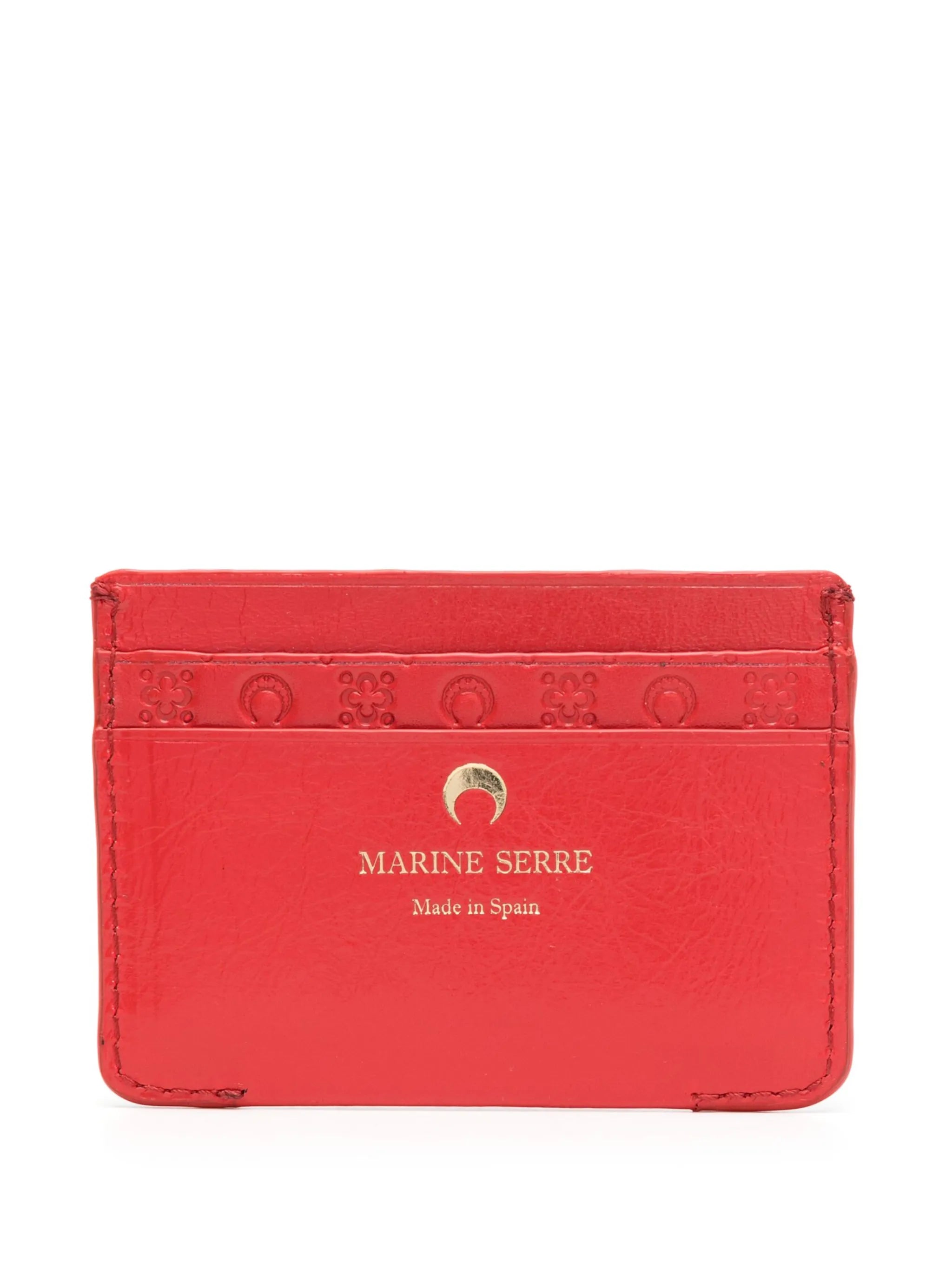 Moon-embossed leather cardholder