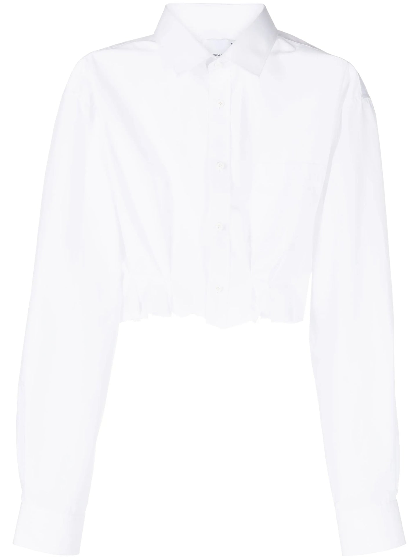 pleated poplin cropped shirt