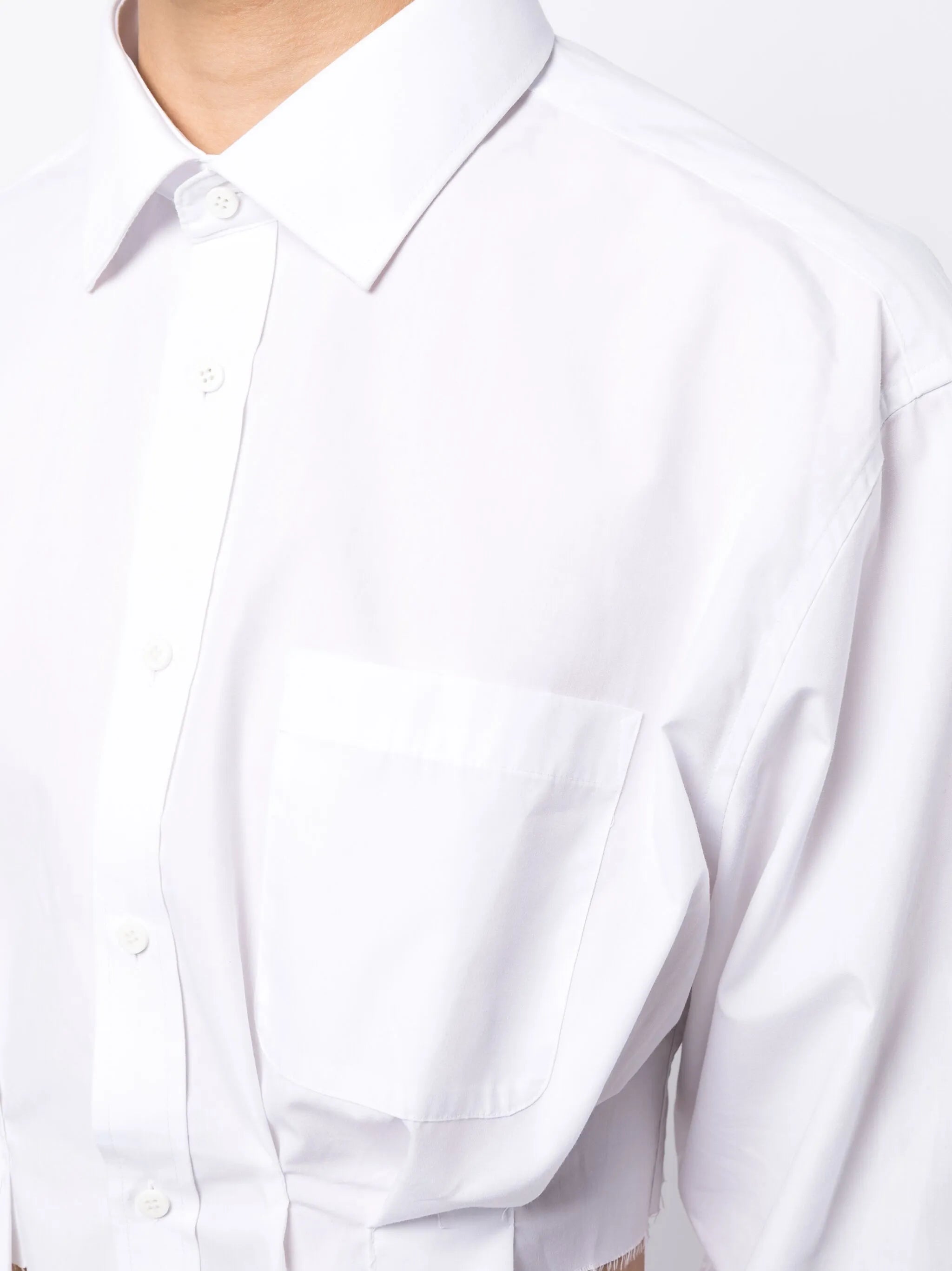 pleated poplin cropped shirt