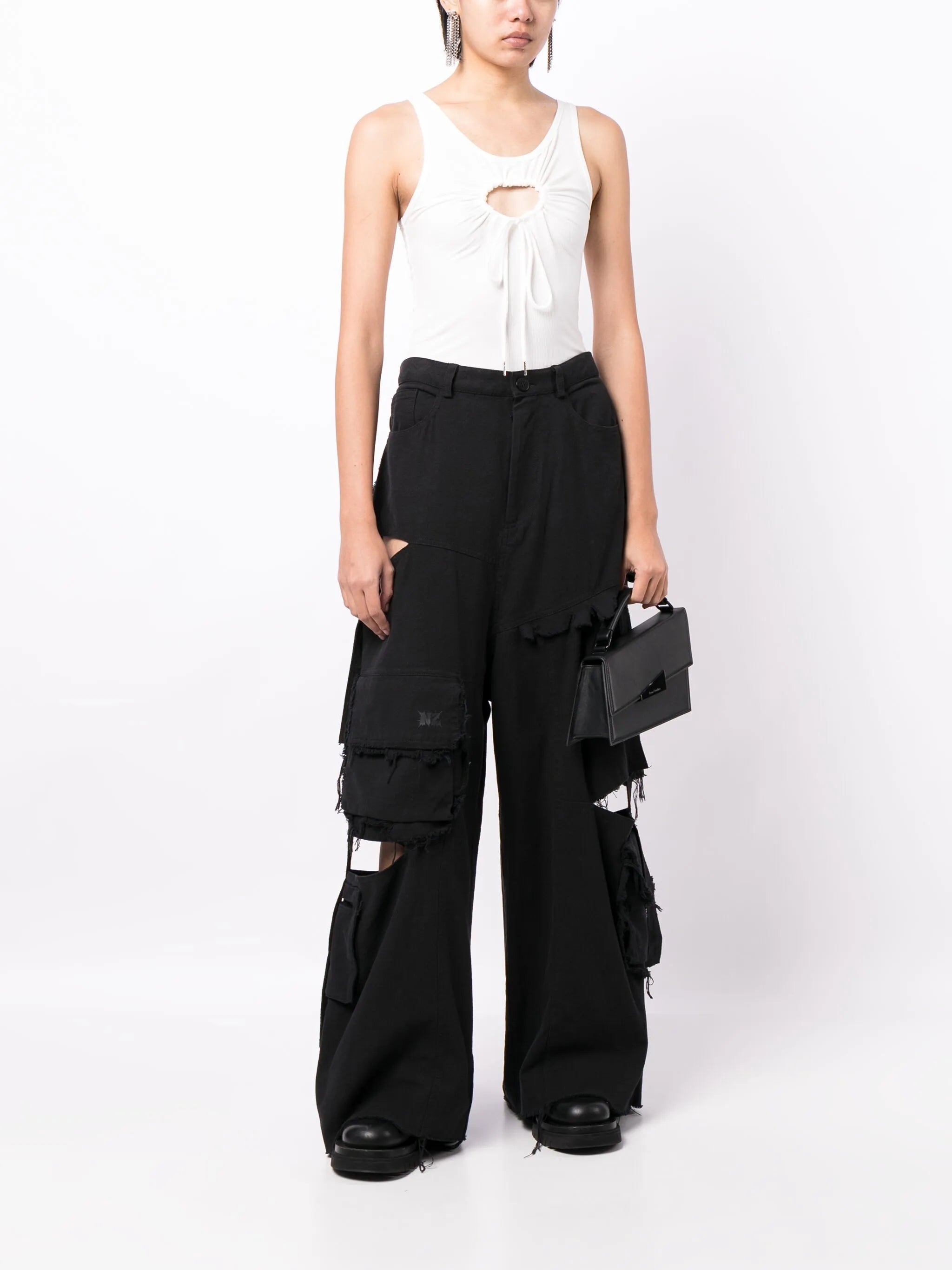 cut-out cargo jeans