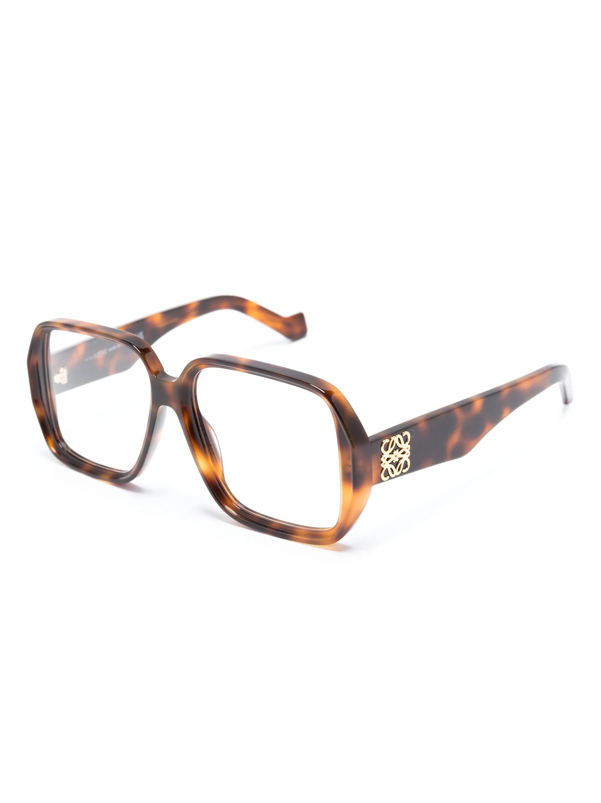 Anagram-plaque square-frame glasses