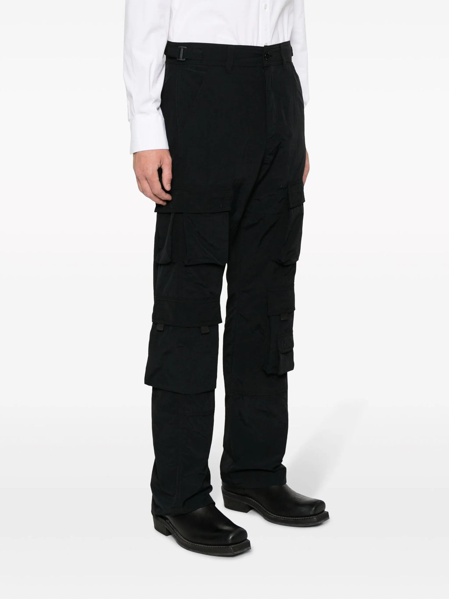 logo-patch cotton cargo trousers