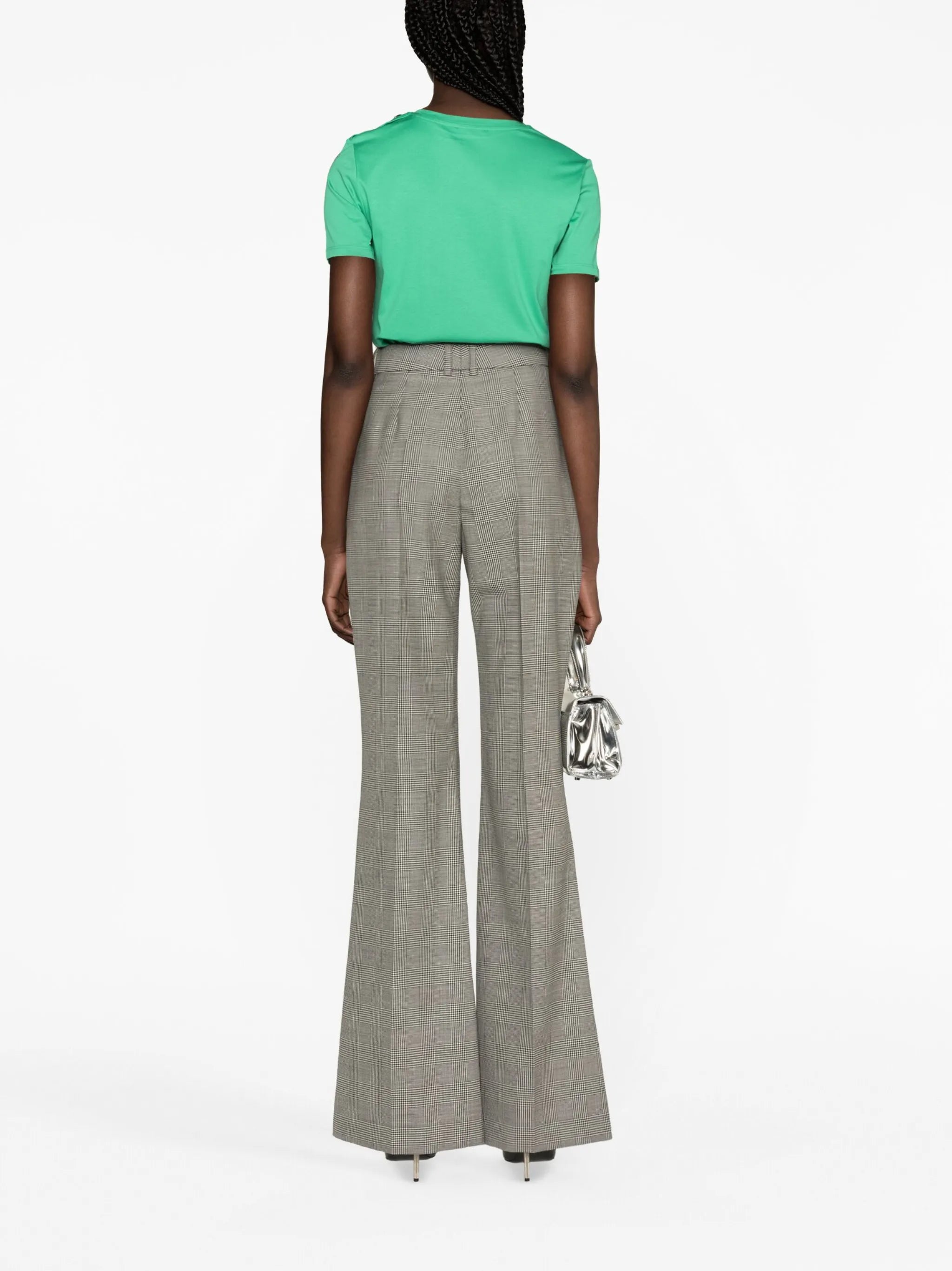 plaid-check tailored trousers