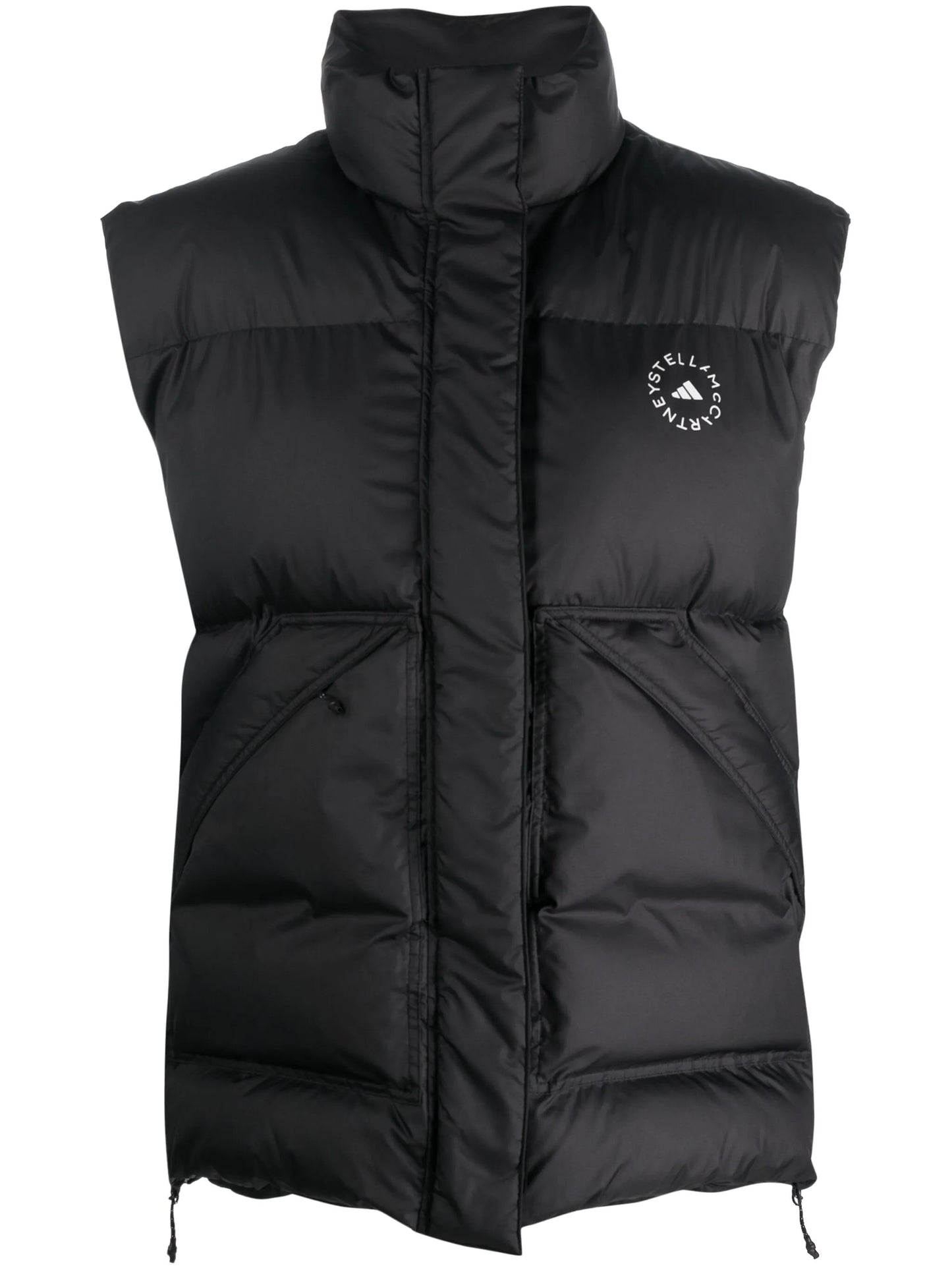 logo-print padded gilet