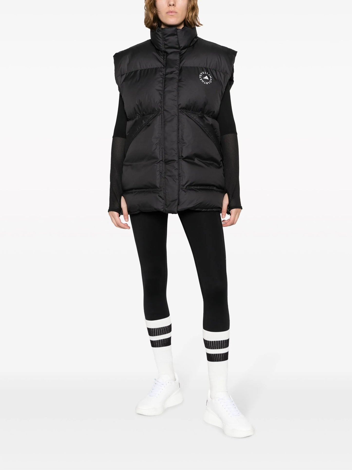 logo-print padded gilet