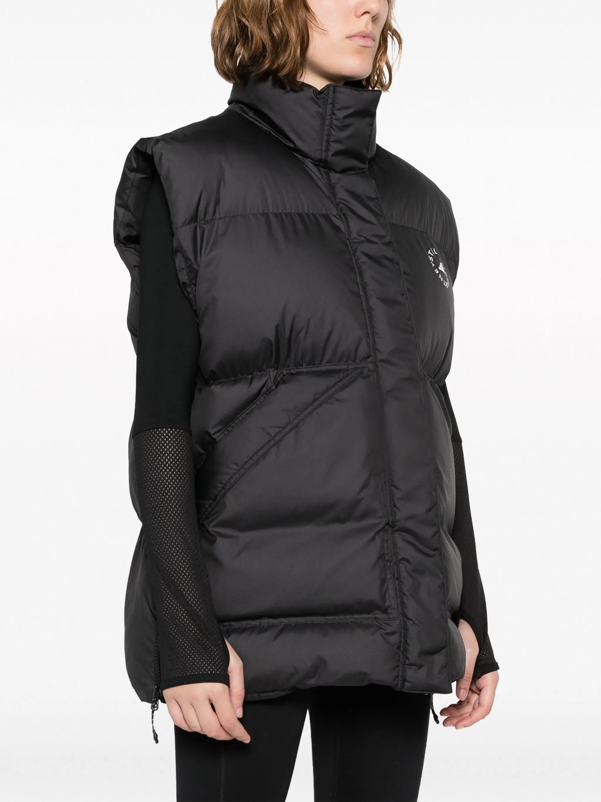 logo-print padded gilet