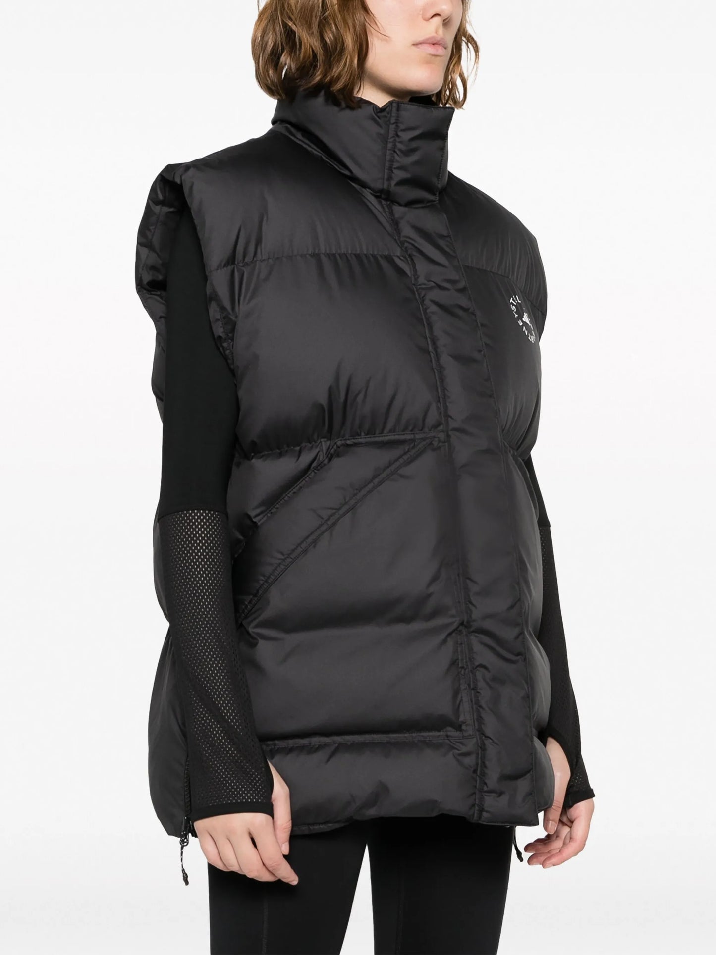 logo-print padded gilet