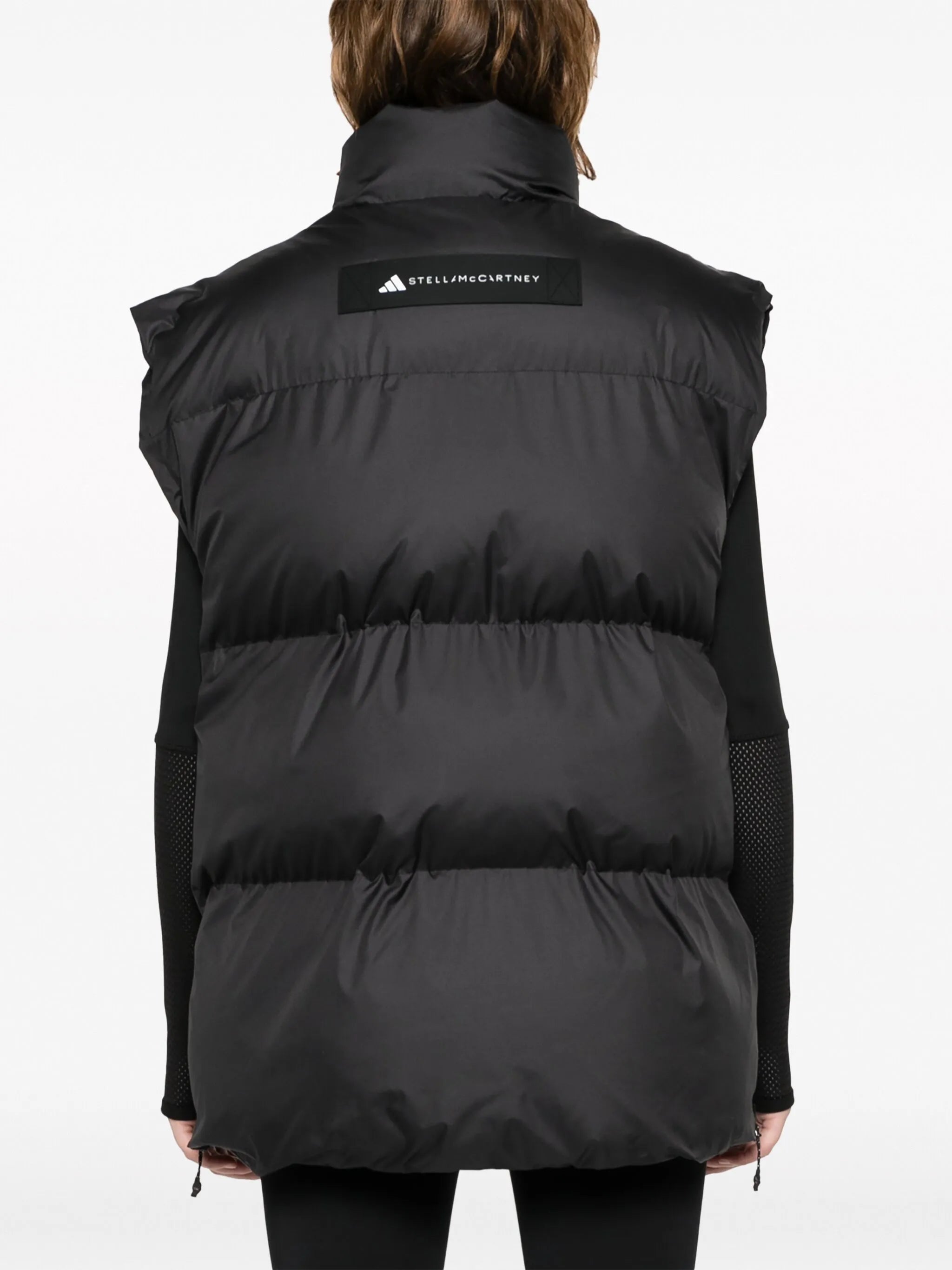 logo-print padded gilet
