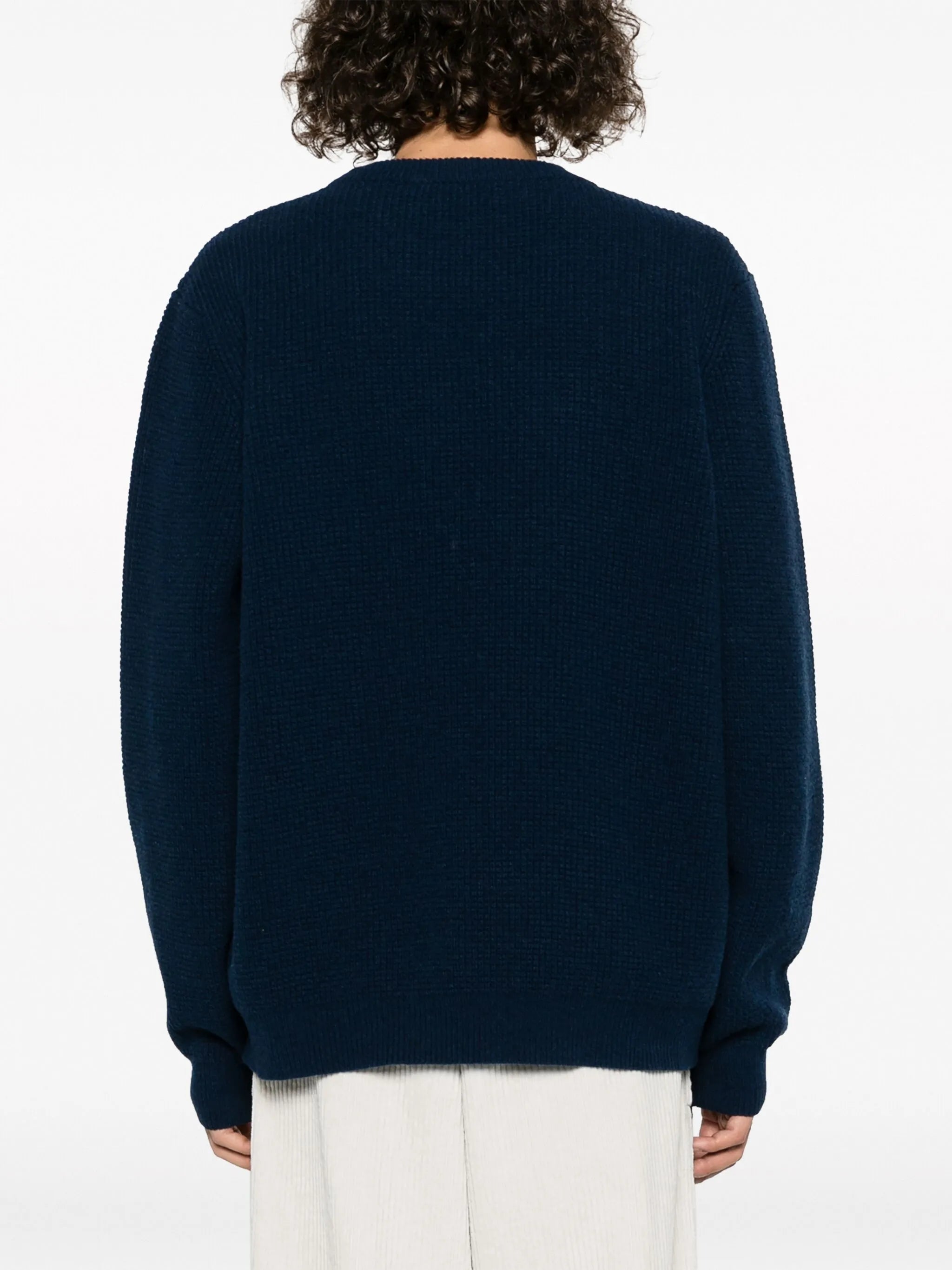 logo-embroidered wool jumper