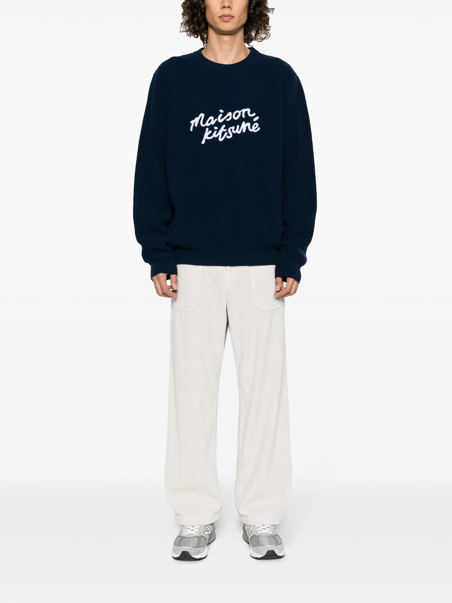 logo-embroidered wool jumper