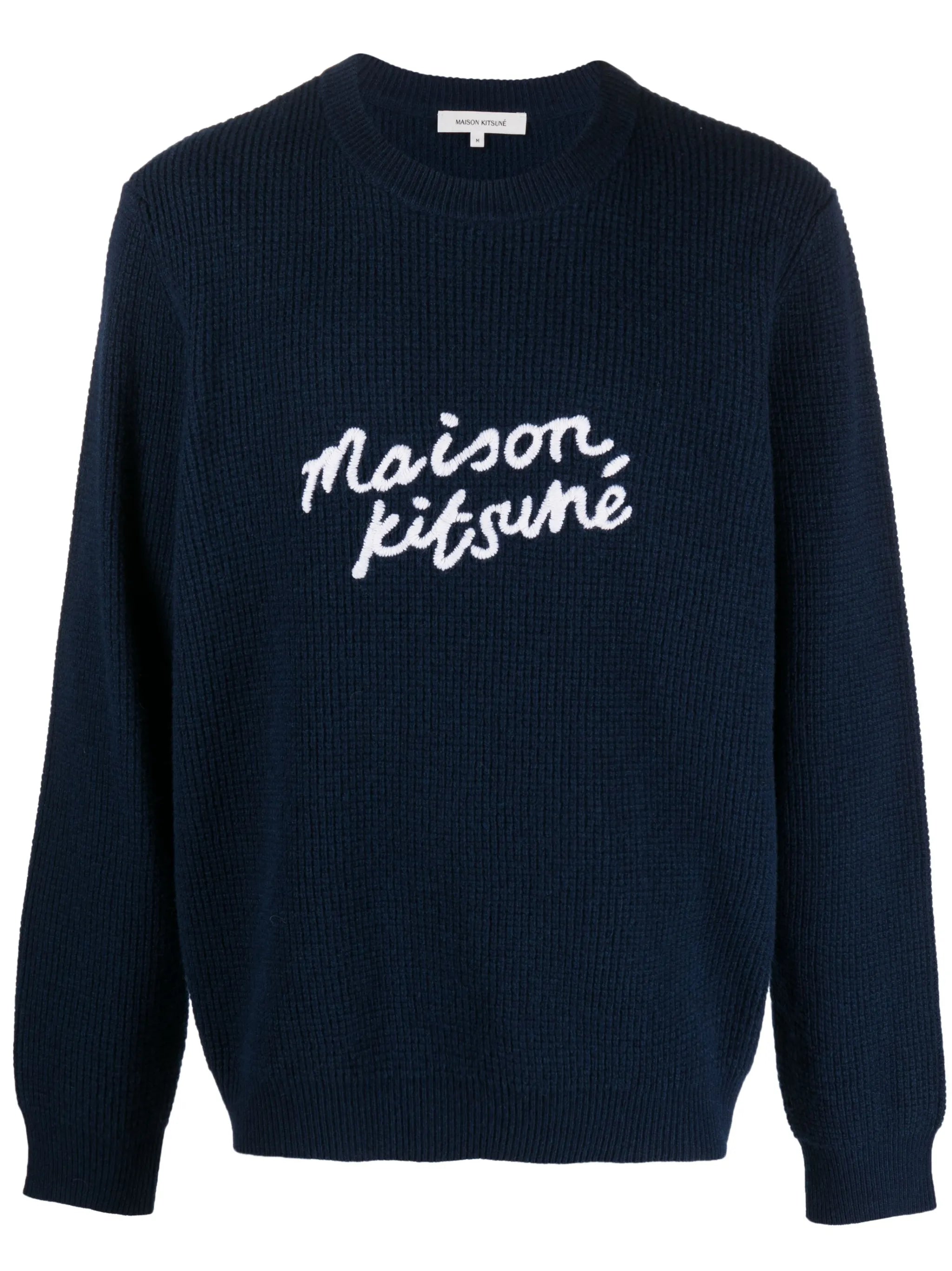 logo-embroidered wool jumper