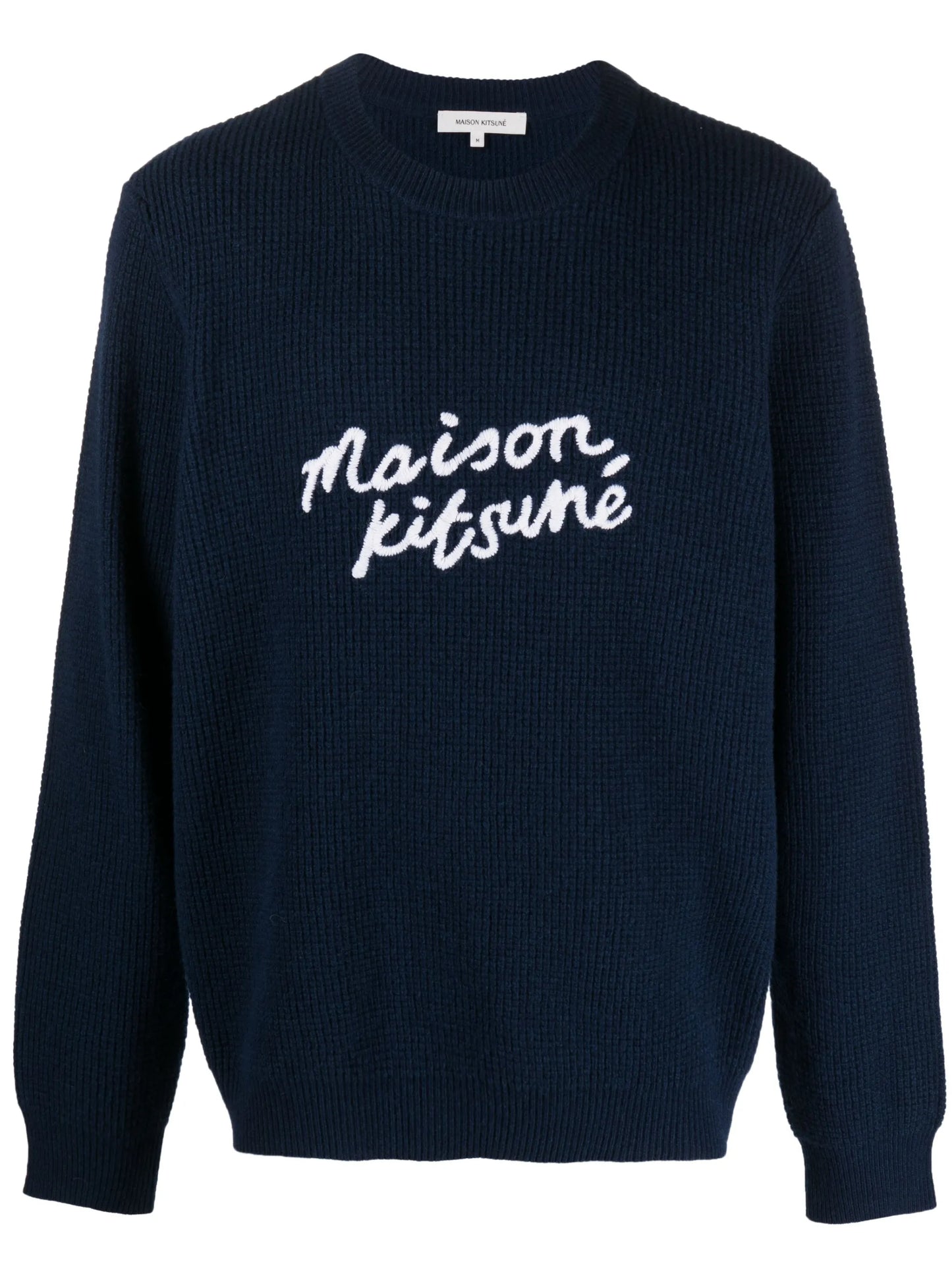 logo-embroidered wool jumper