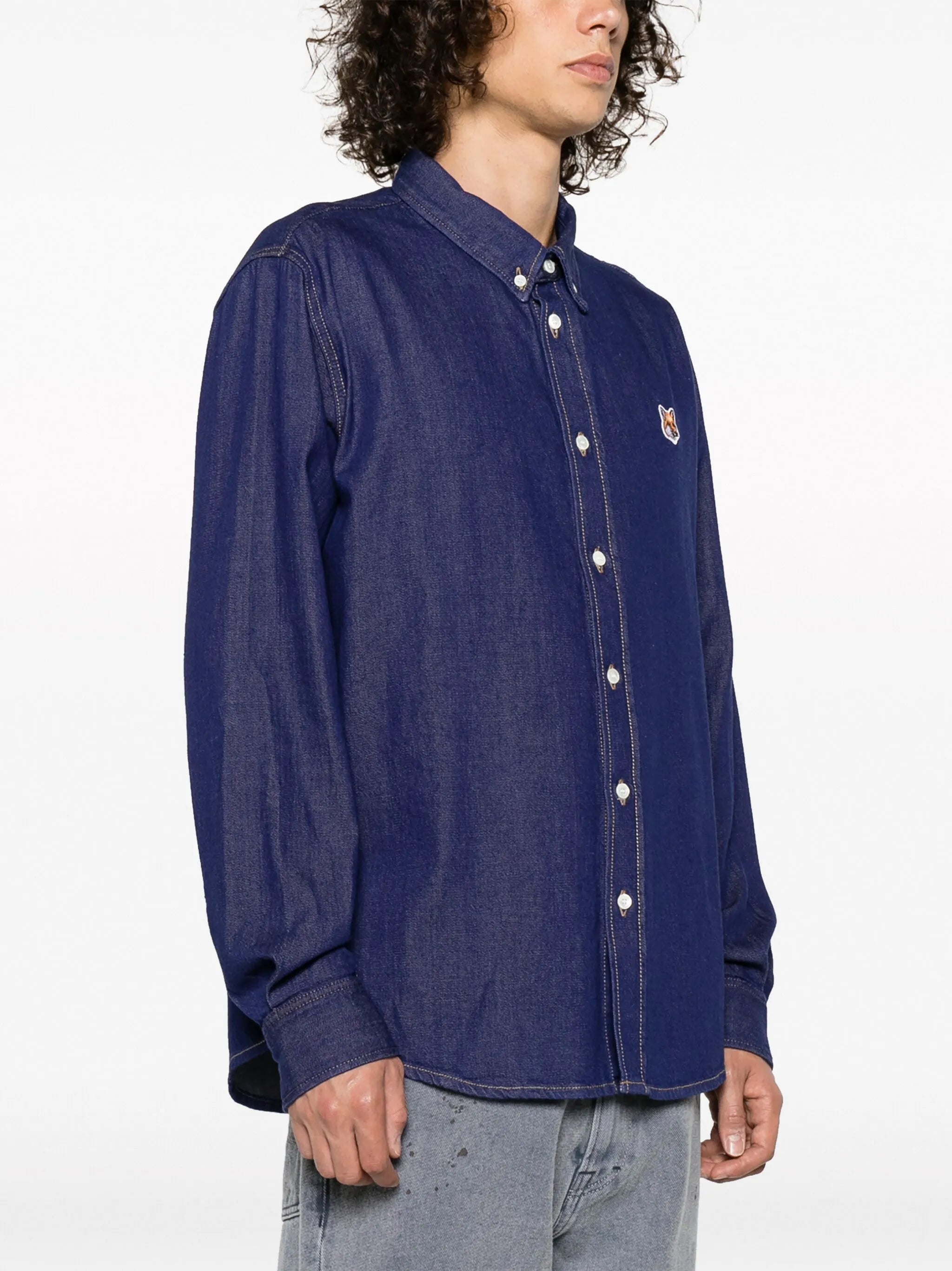 Fox Head-motif cotton shirt
