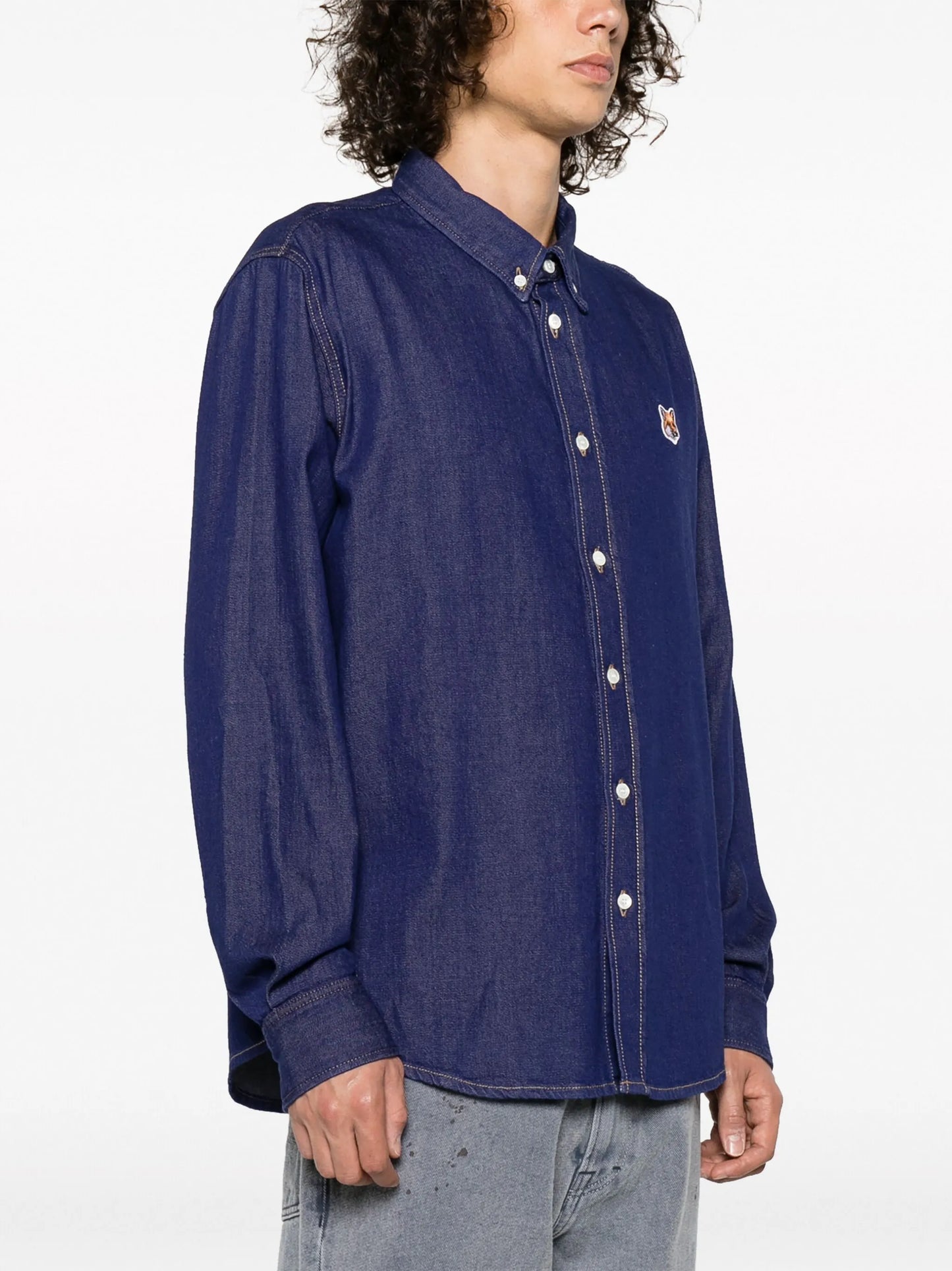 Fox Head-motif cotton shirt