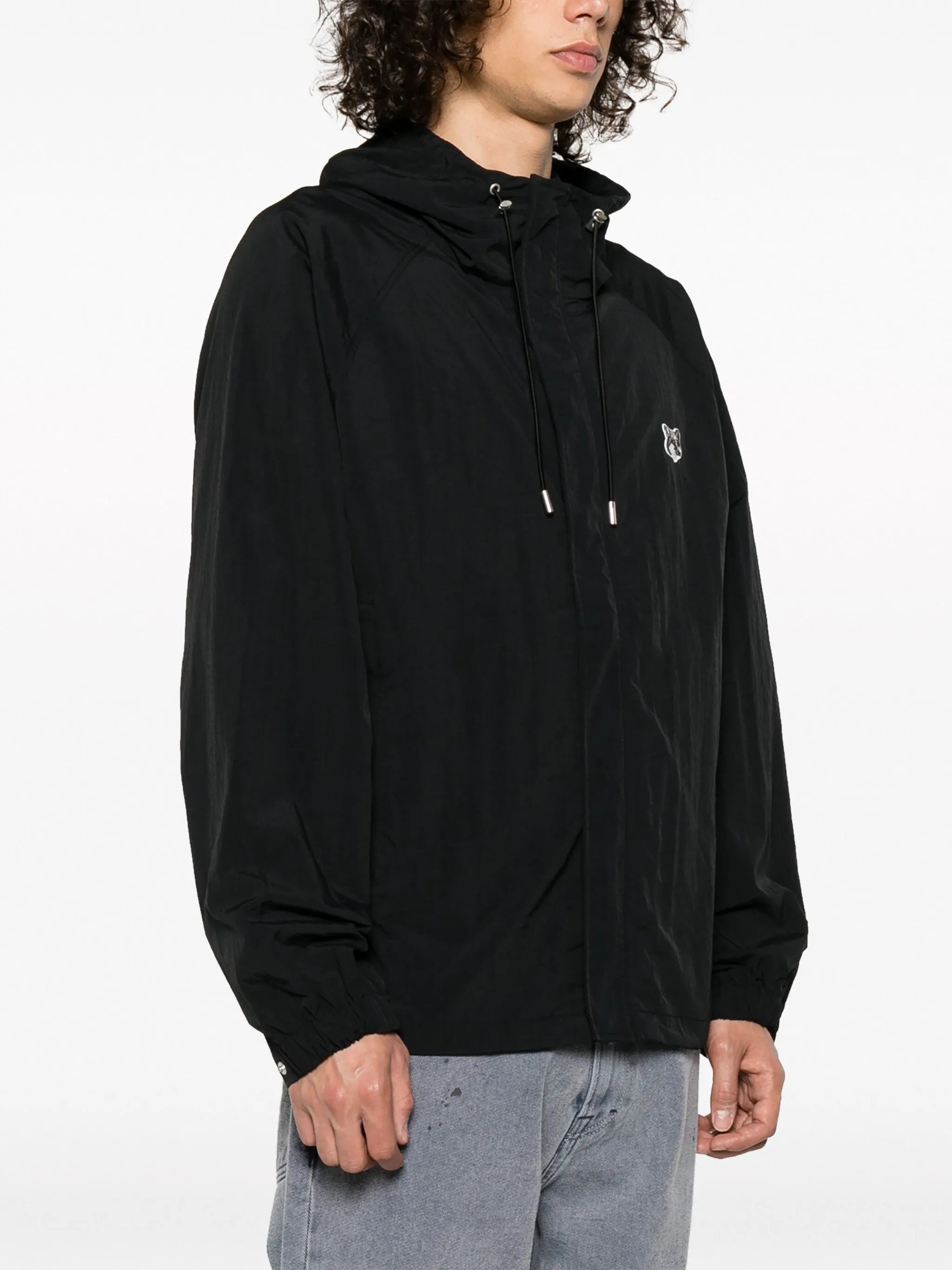 Fox Head-patch hooded windbreaker