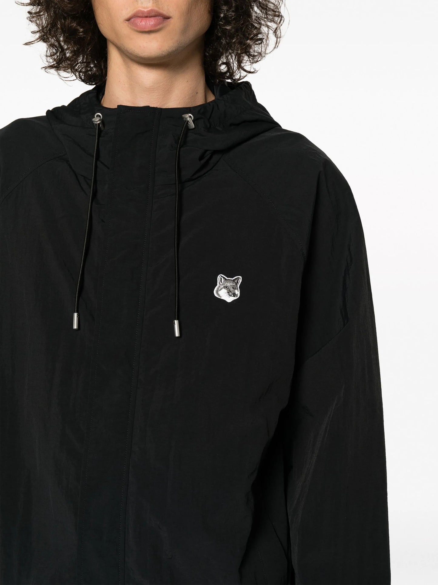 Fox Head-patch hooded windbreaker