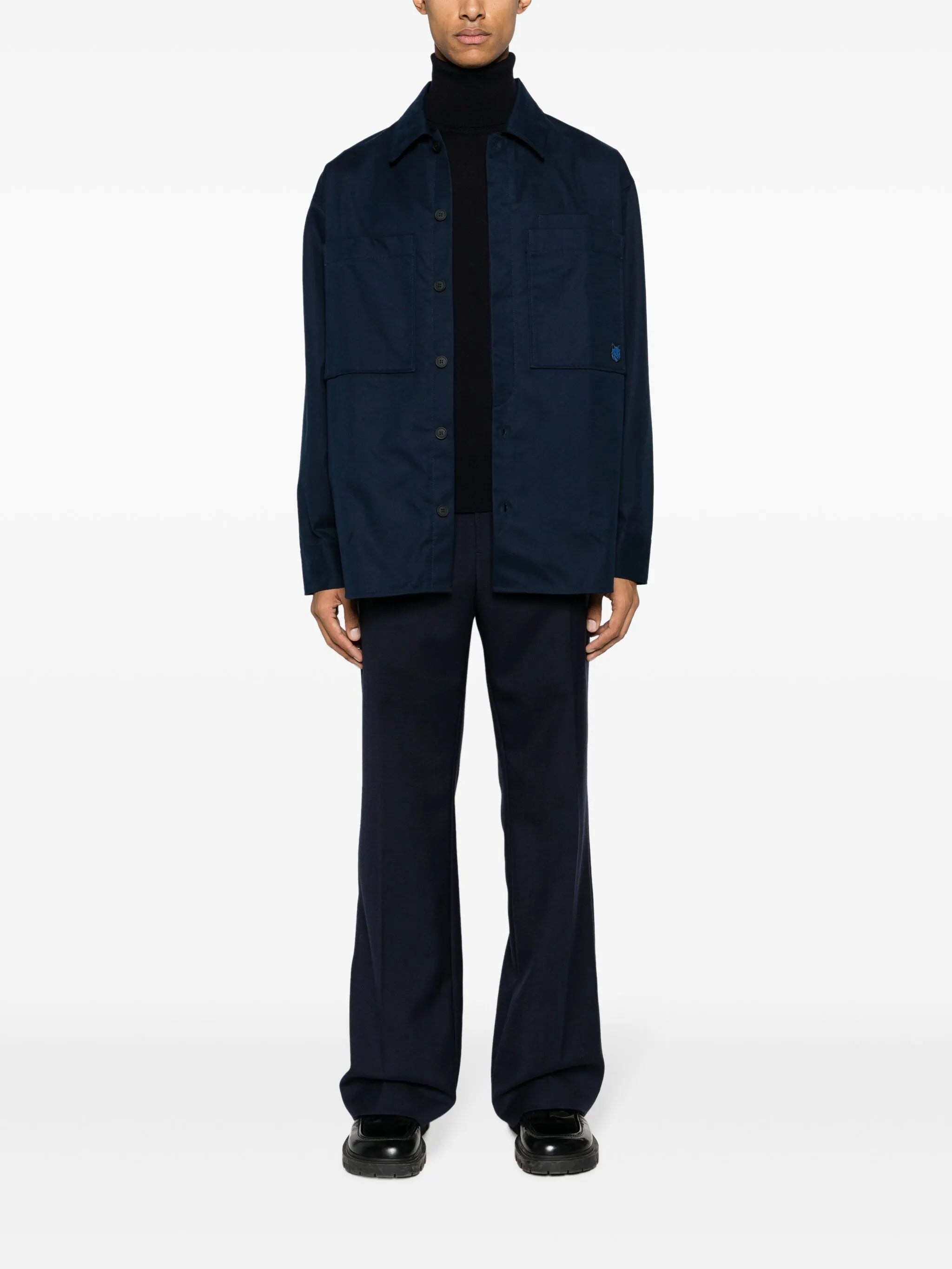 Fox-patch cotton shirt