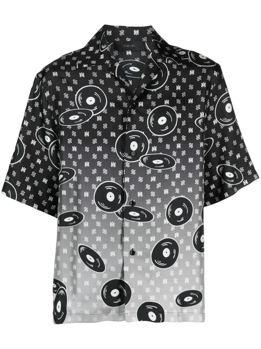Falling Records silk shirt