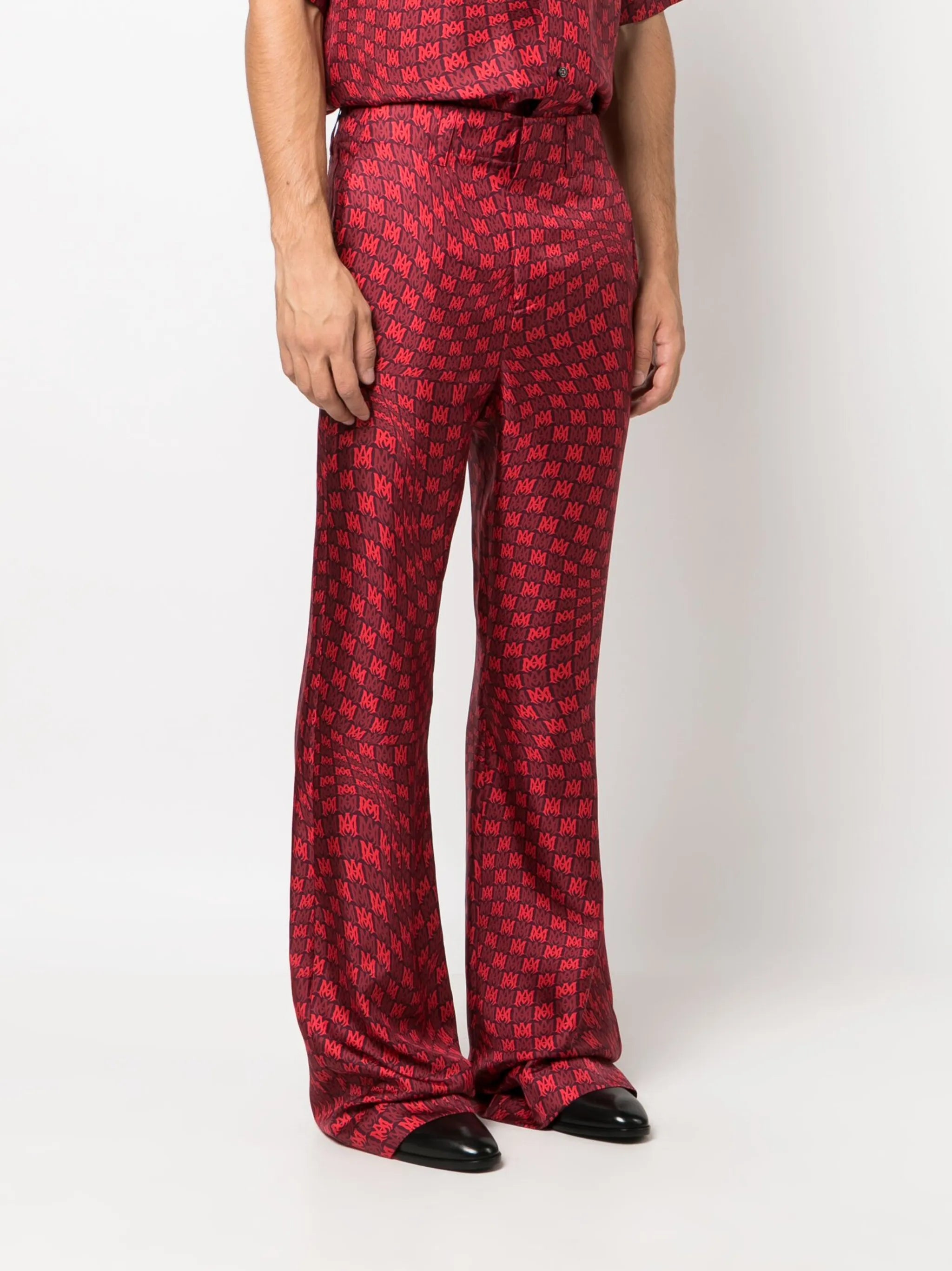 MA Warp silk flared trousers
