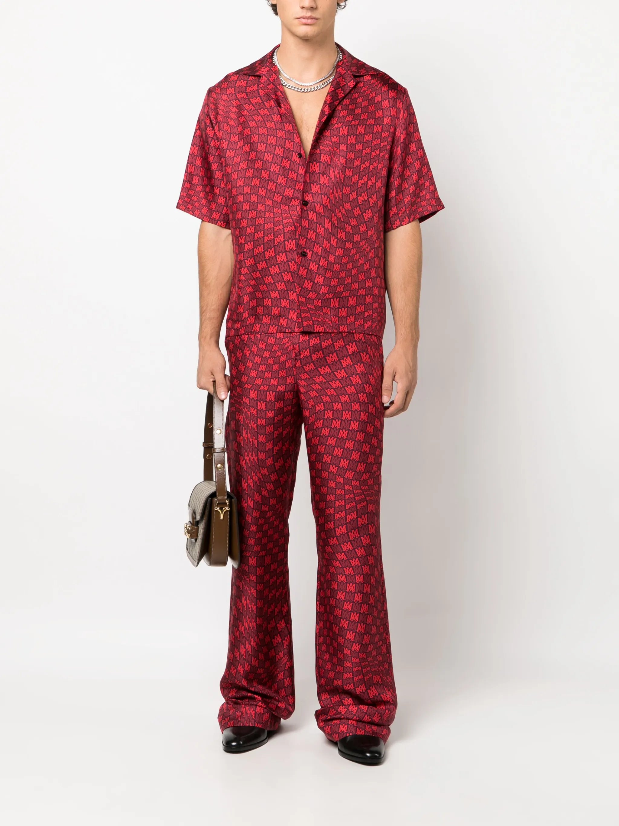 MA Warp silk flared trousers