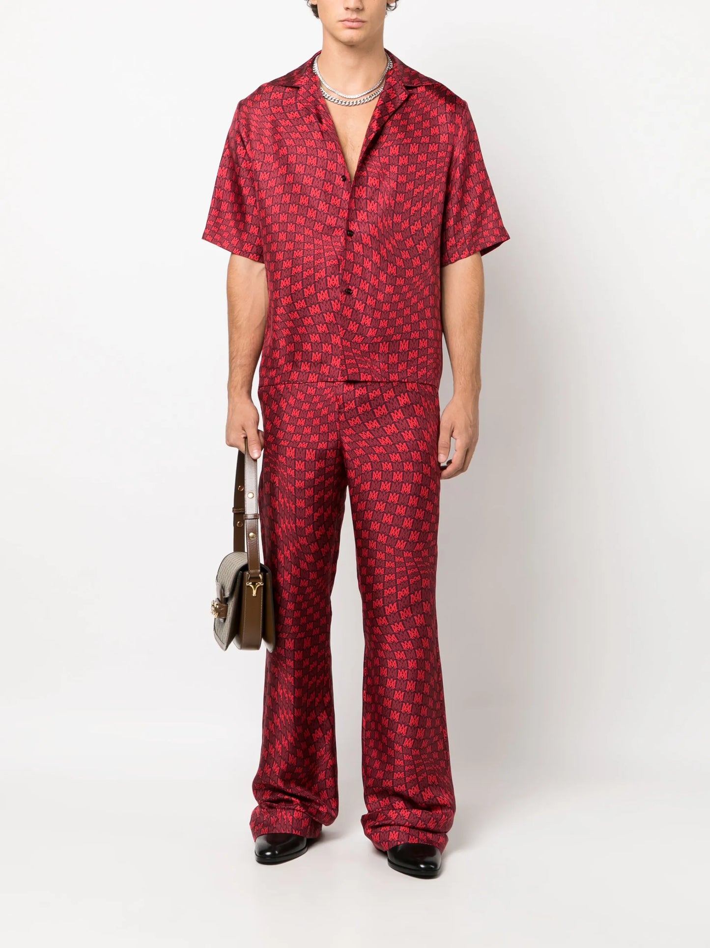 MA Warp silk flared trousers