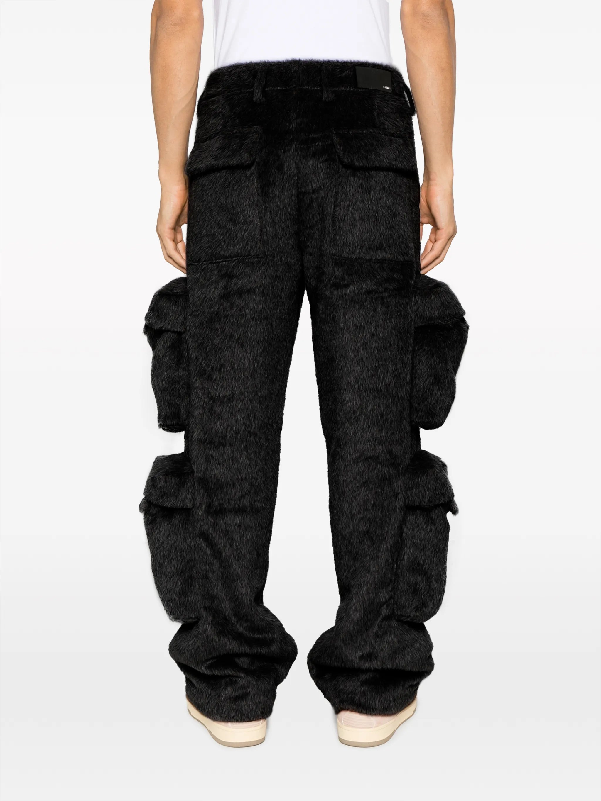 faux-fur cargo pants