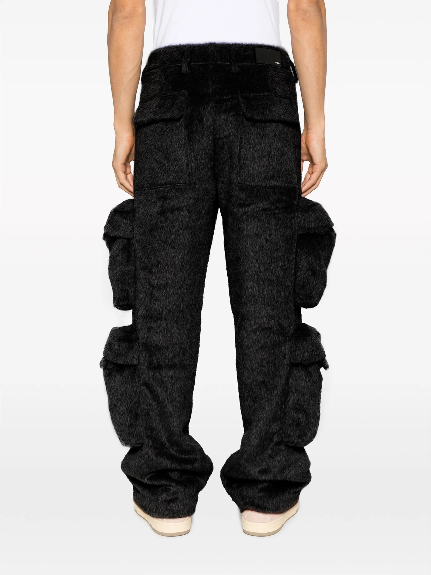 faux-fur cargo pants