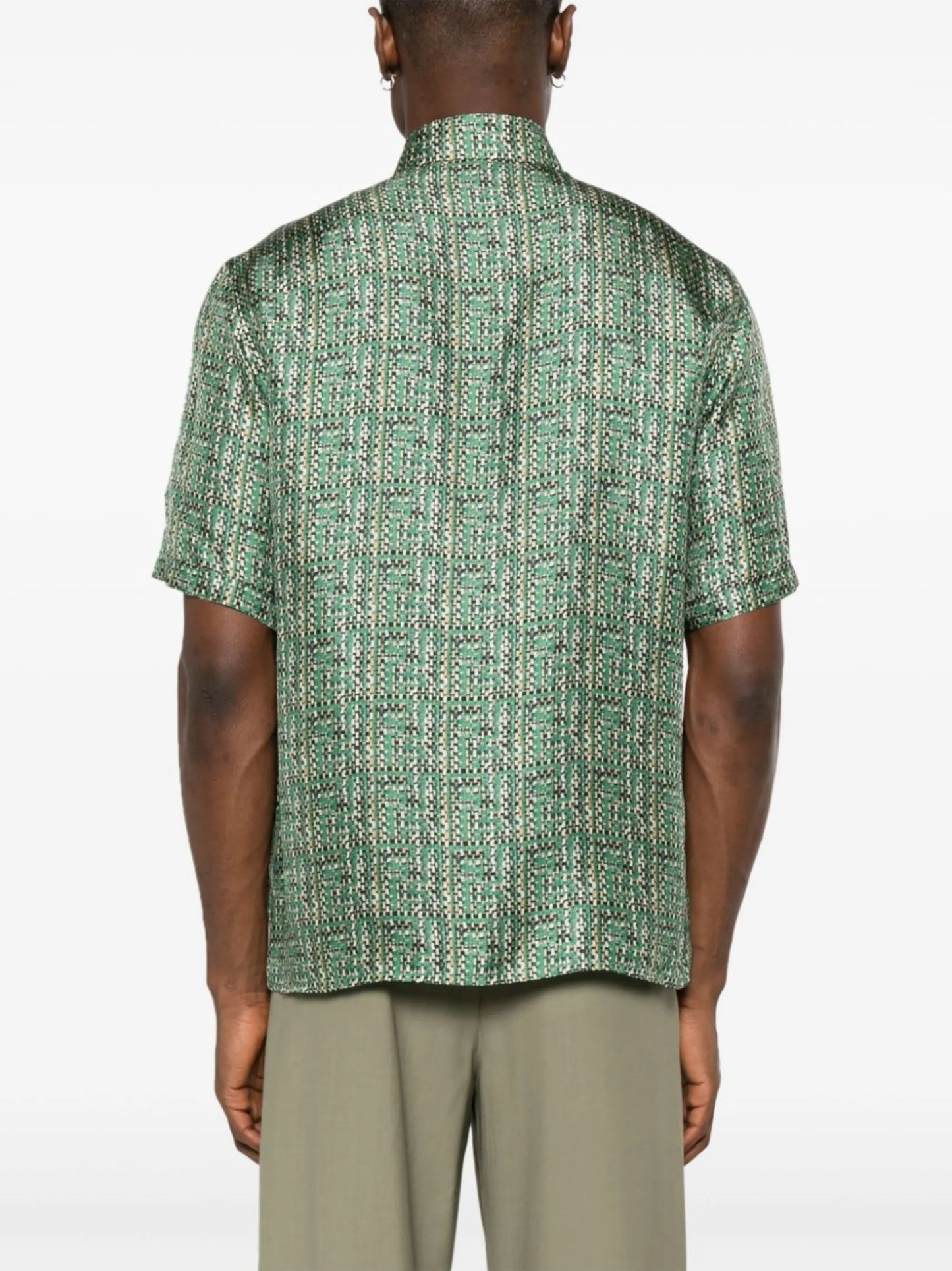 abstract-print silk shirt