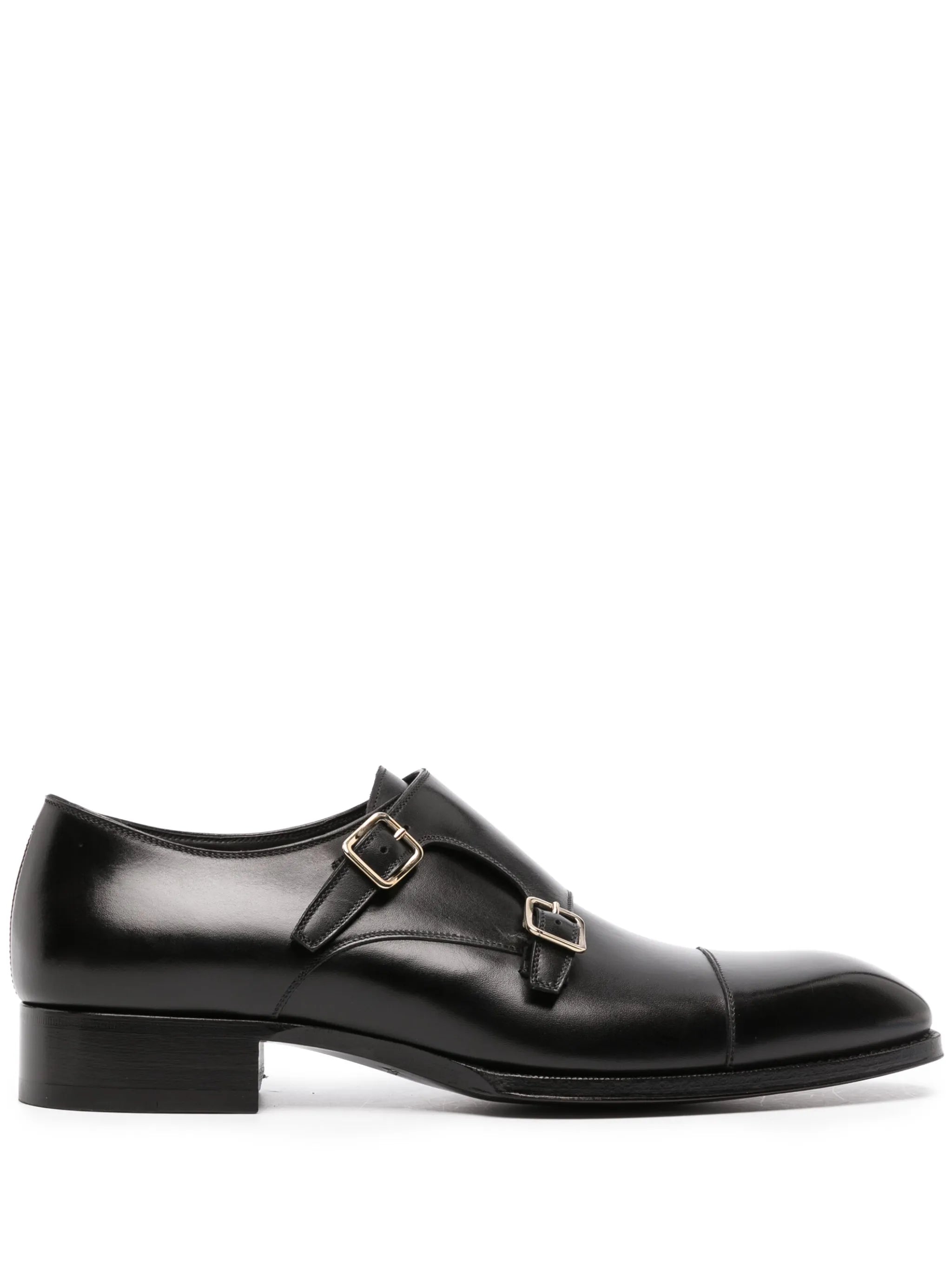 almond-toe leather loafers