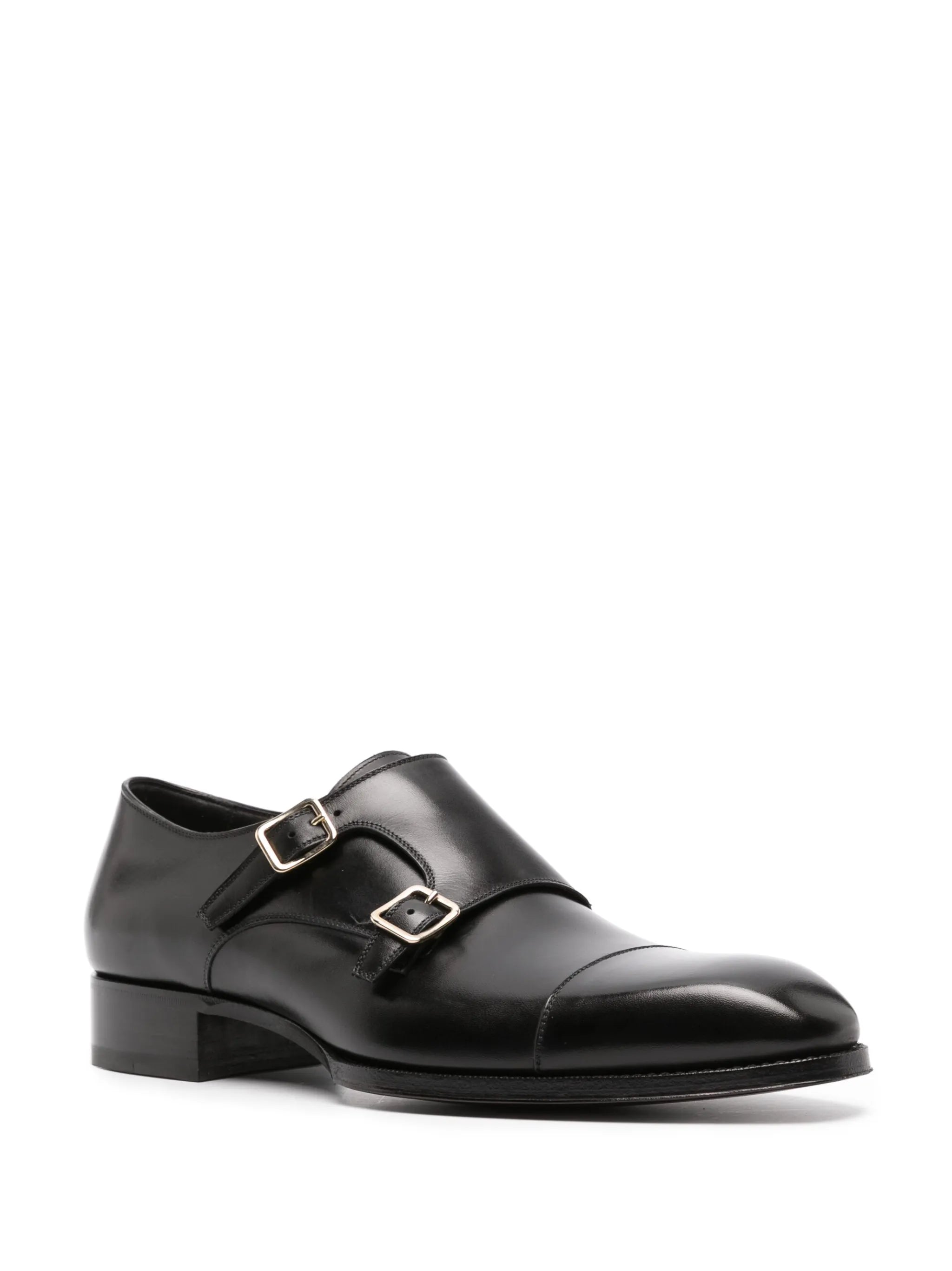 almond-toe leather loafers