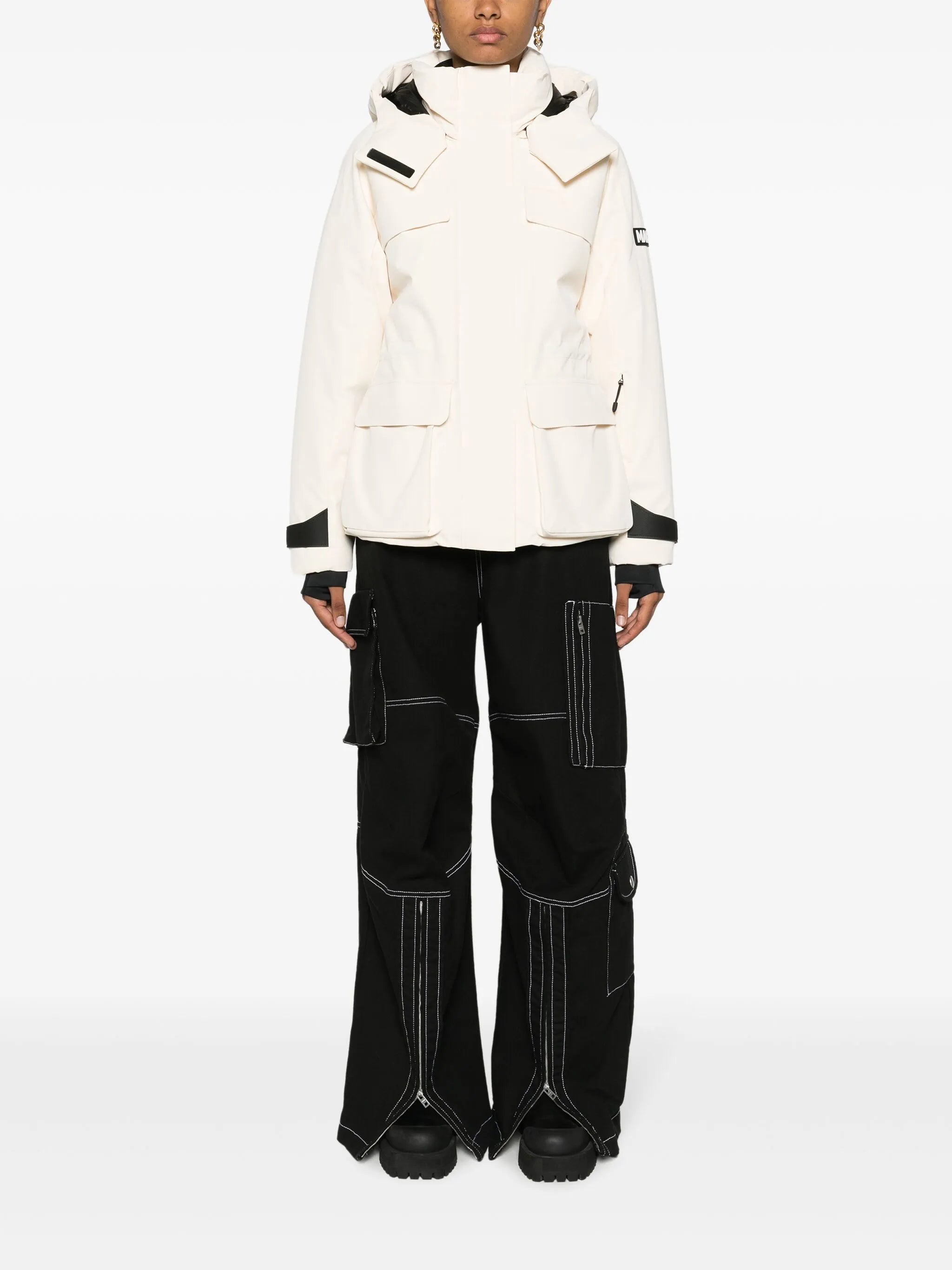 Iclyn hooded down-filled ski jacket