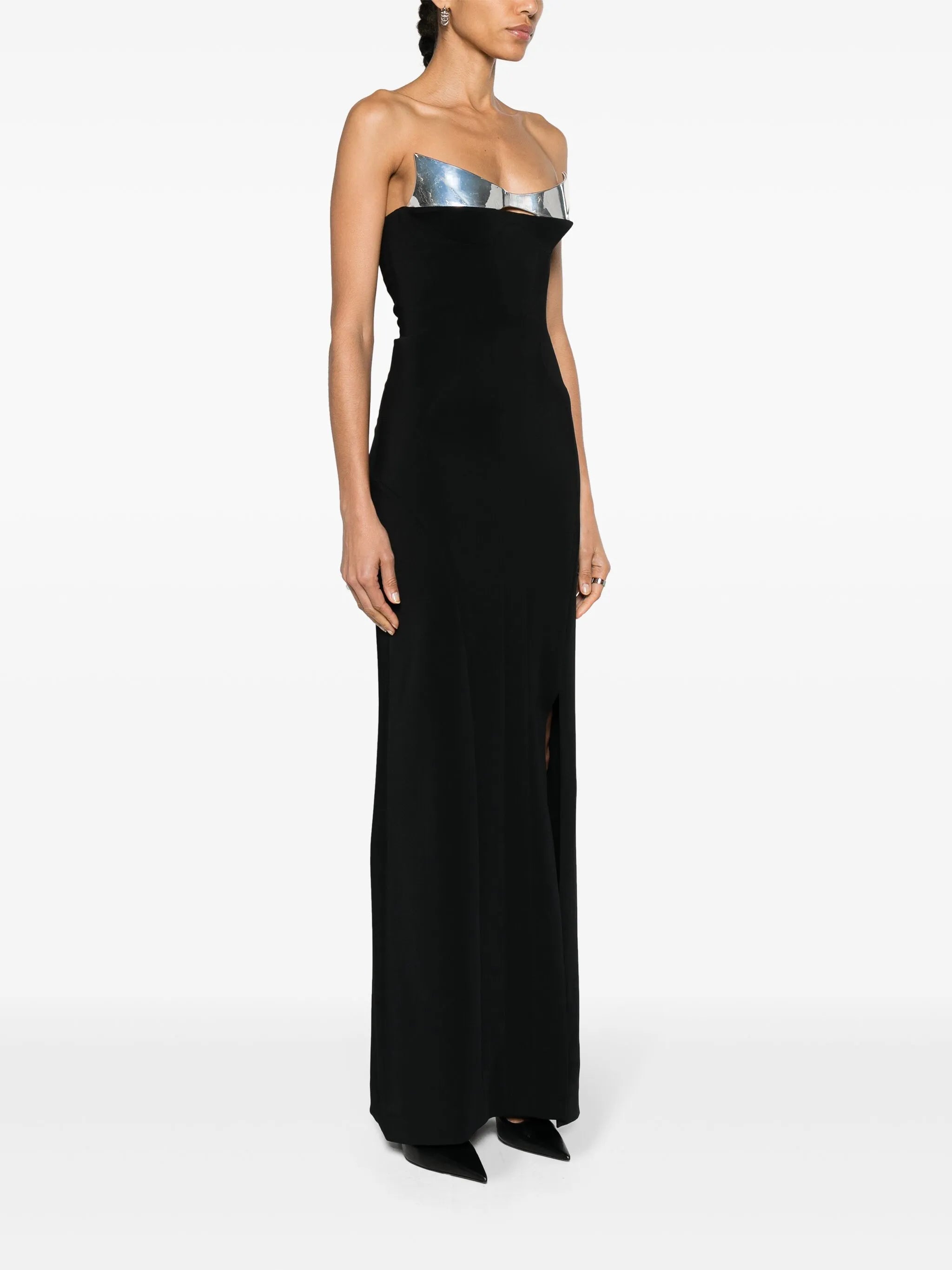 structured strapless maxi dress