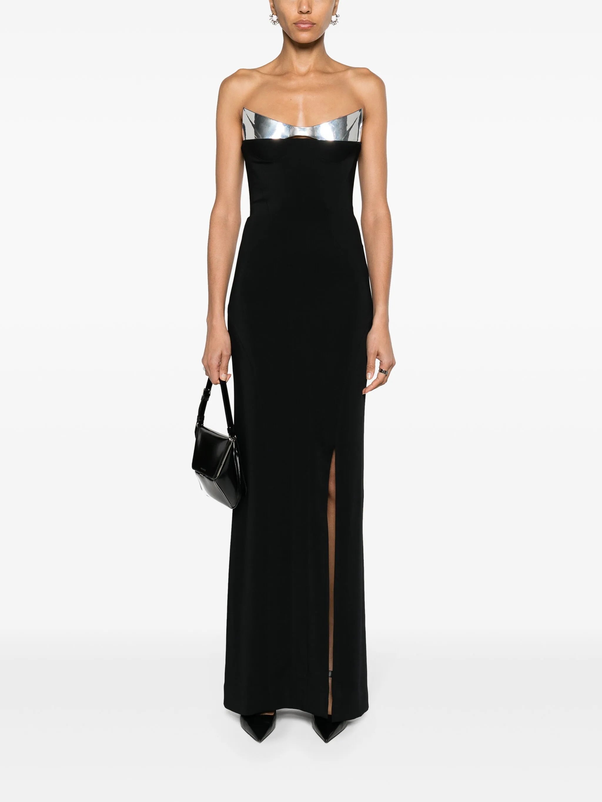 structured strapless maxi dress