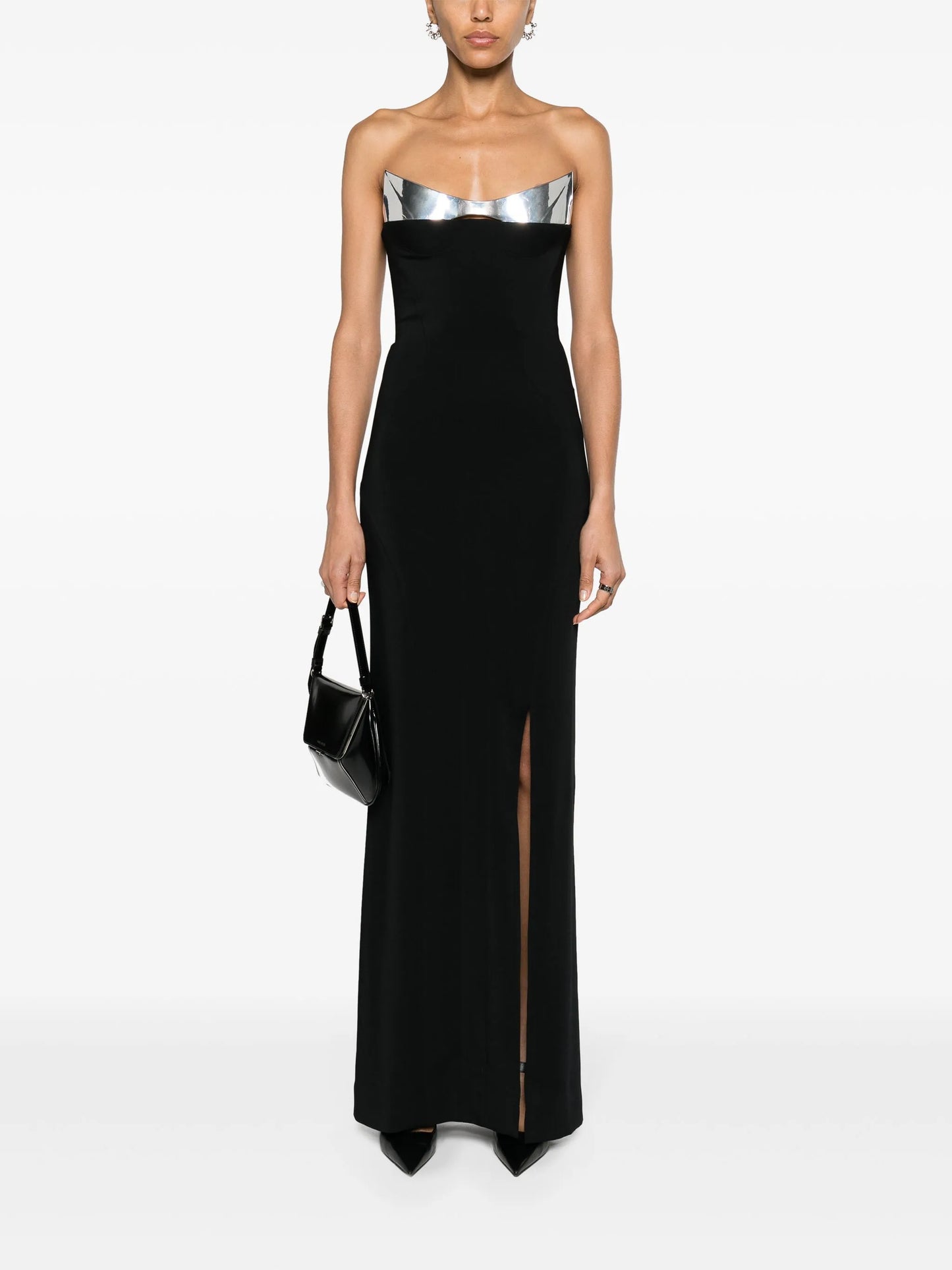 structured strapless maxi dress