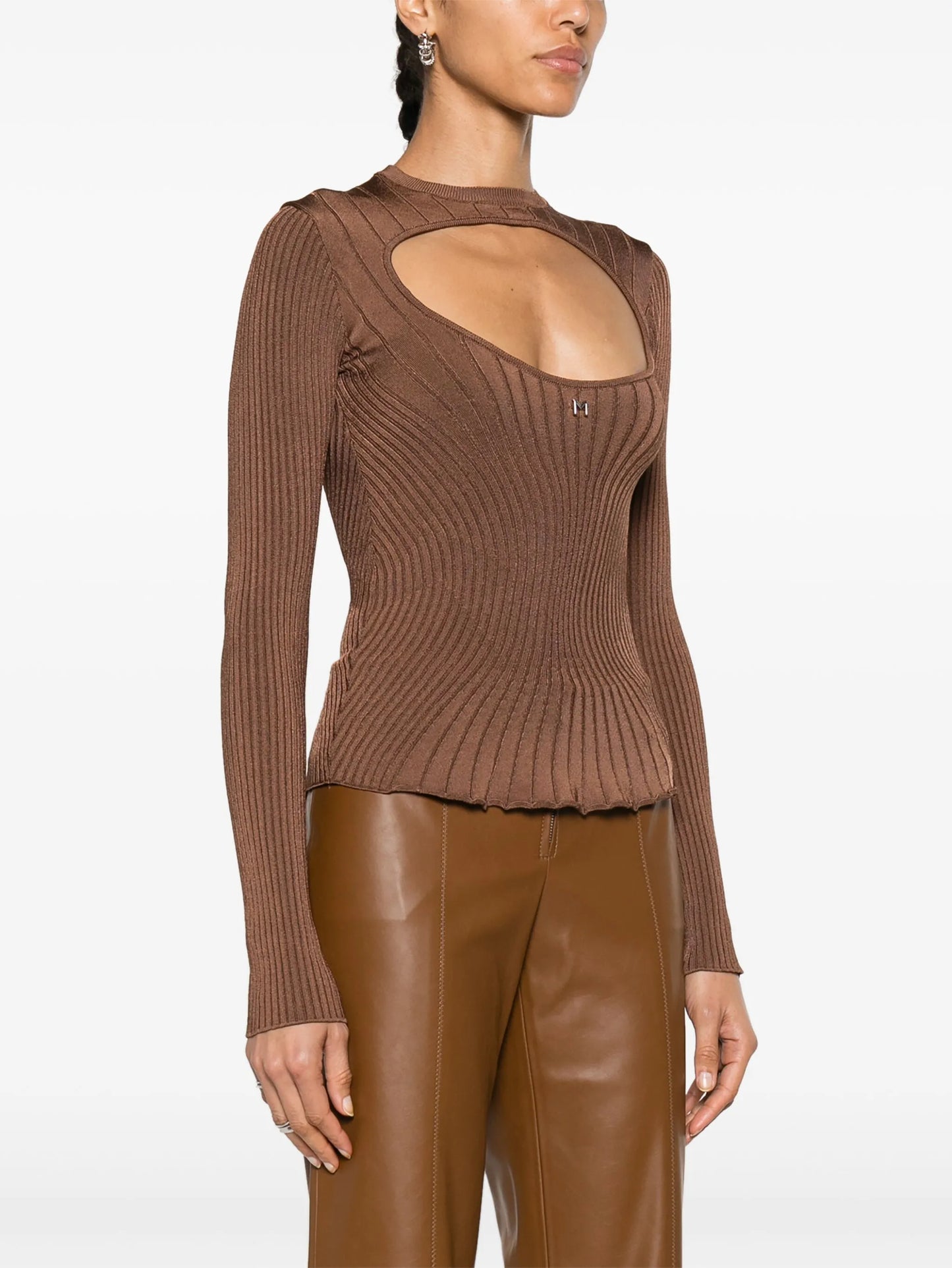logo-plaque cut-out jumper