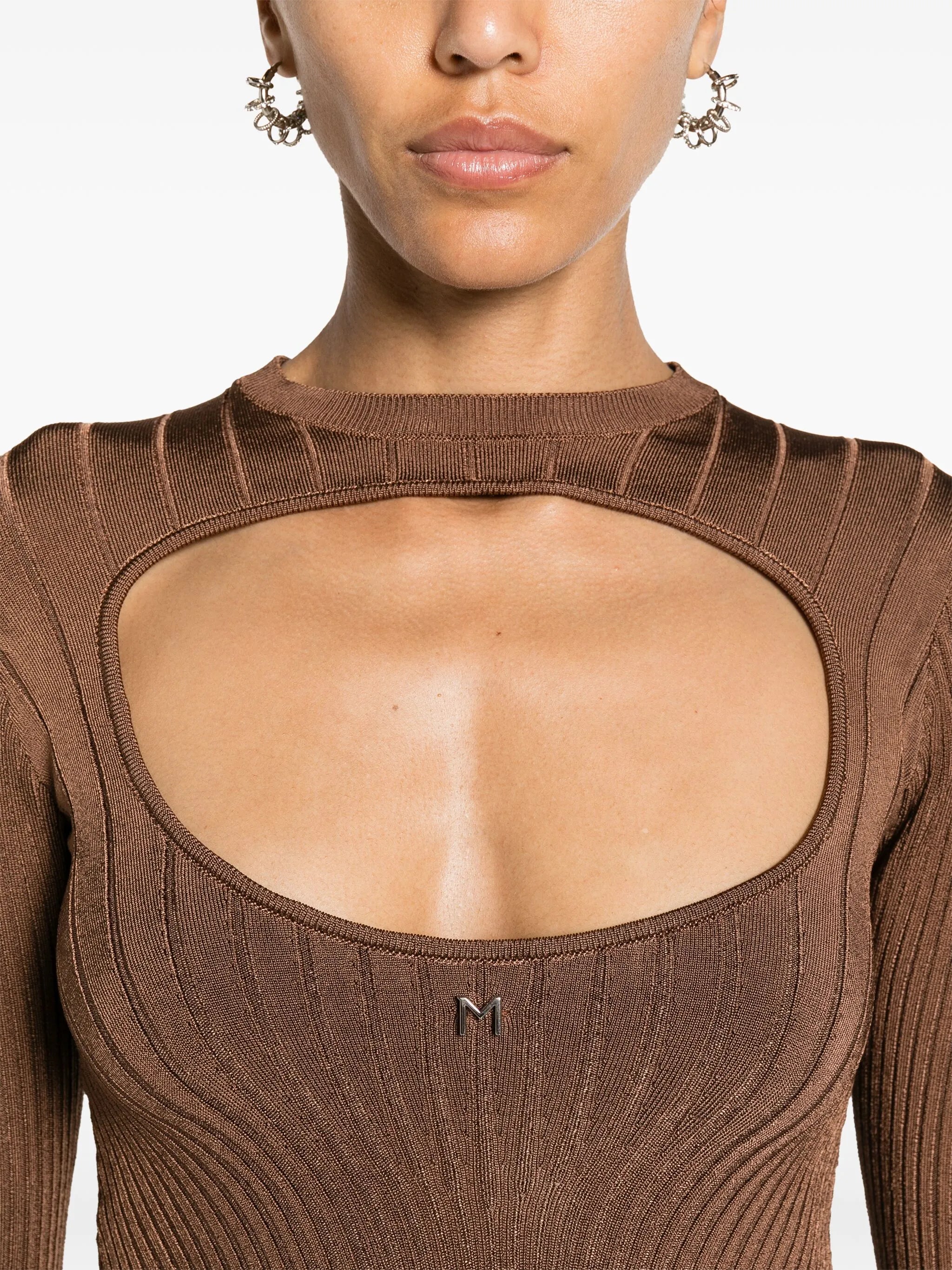 logo-plaque cut-out jumper