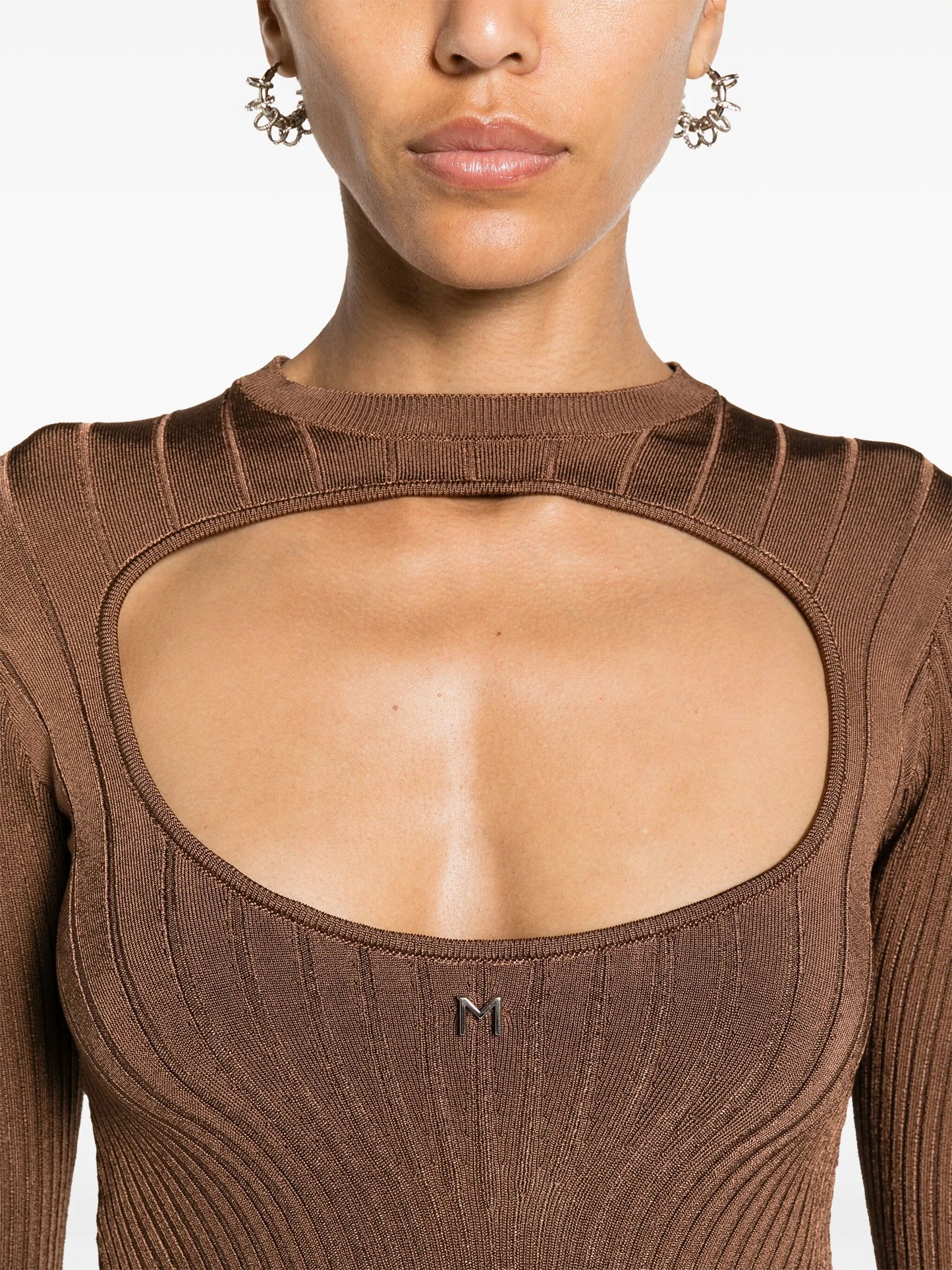 logo-plaque cut-out jumper