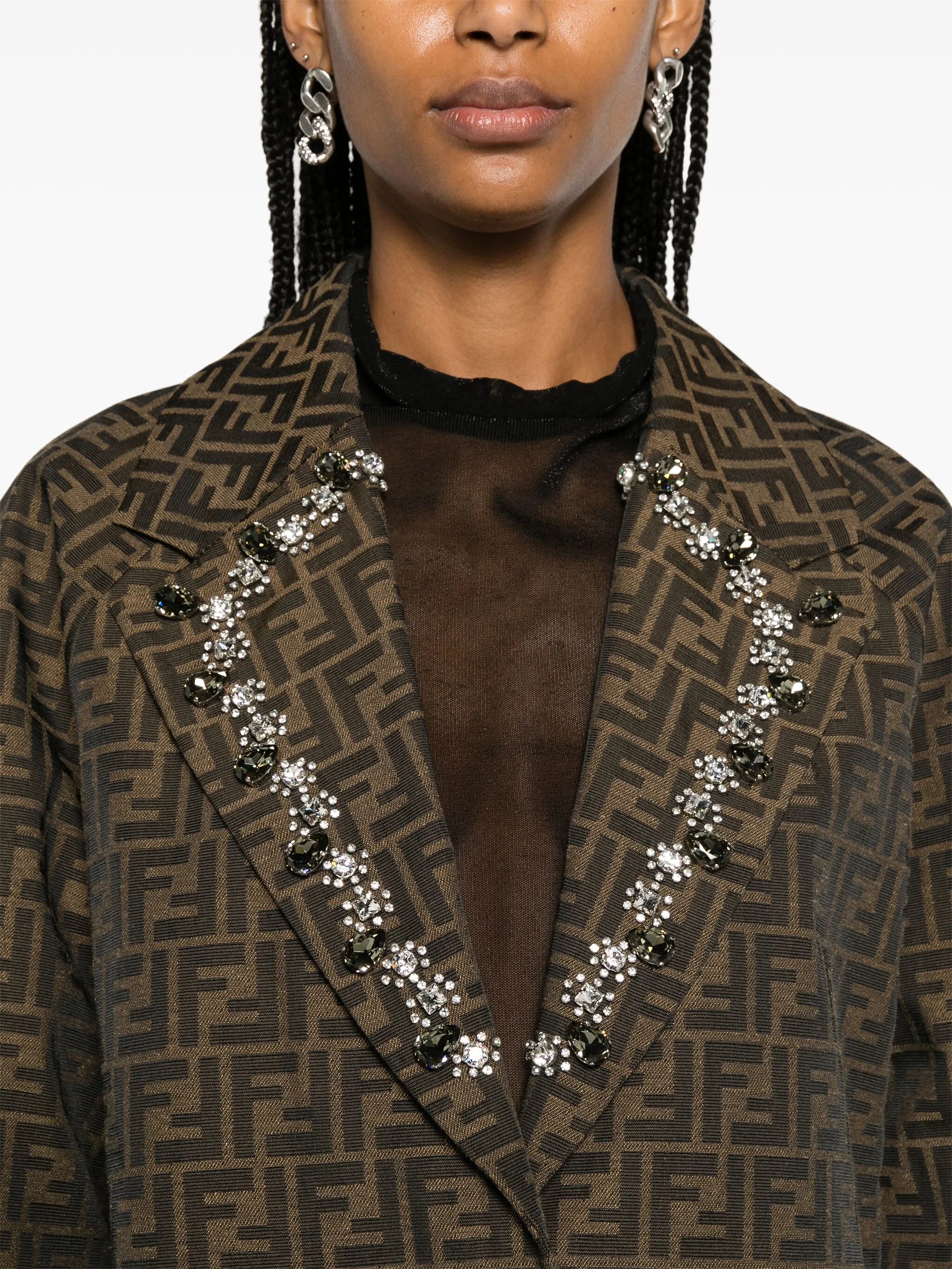 FF-jacquard cropped jacket