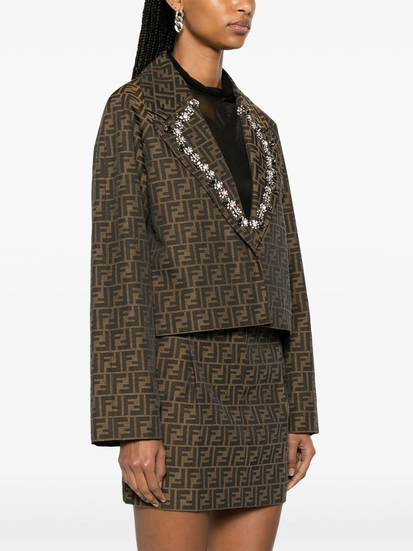 FF-jacquard cropped jacket