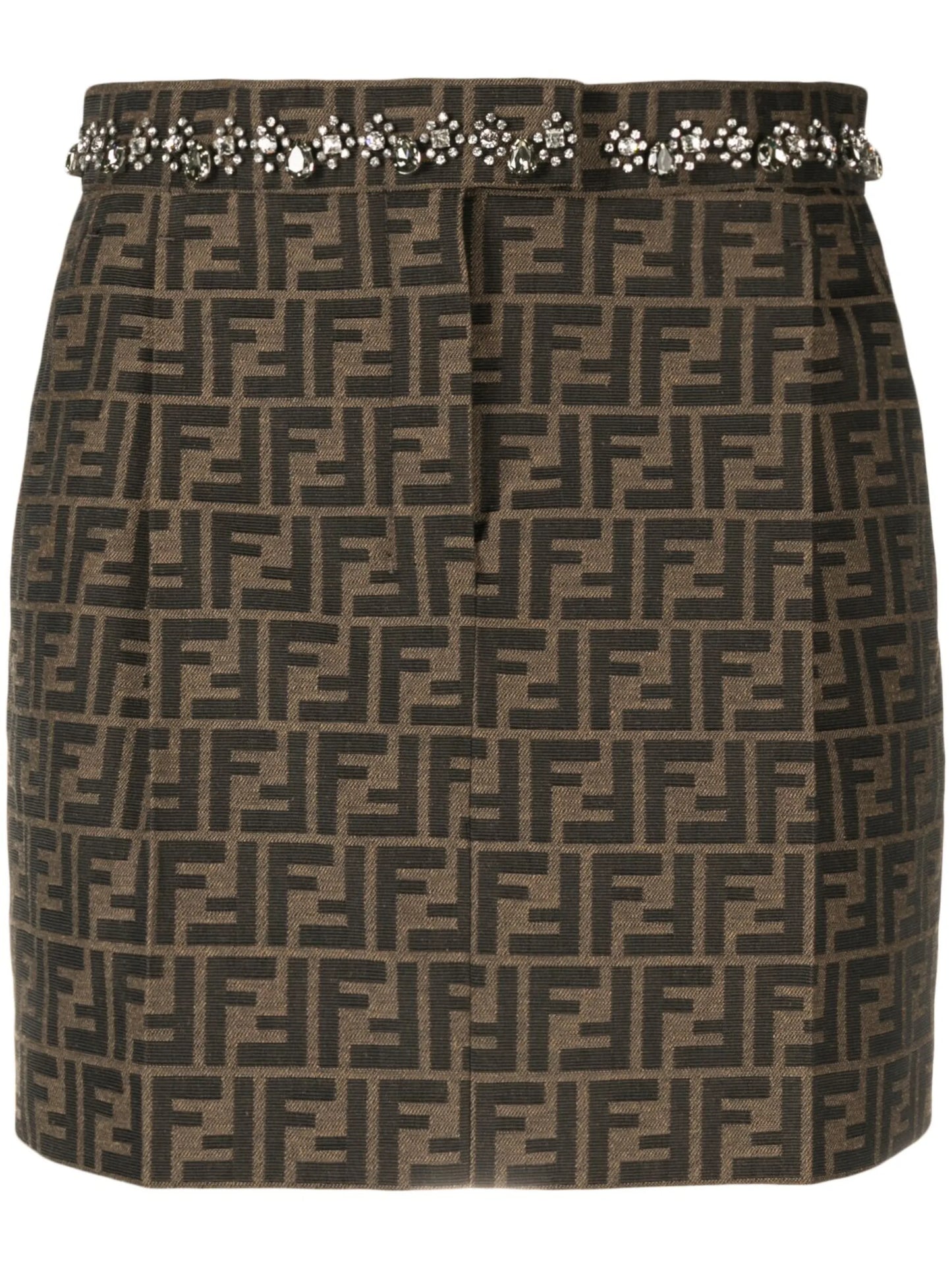 monogram-jacquard canvas miniskirt