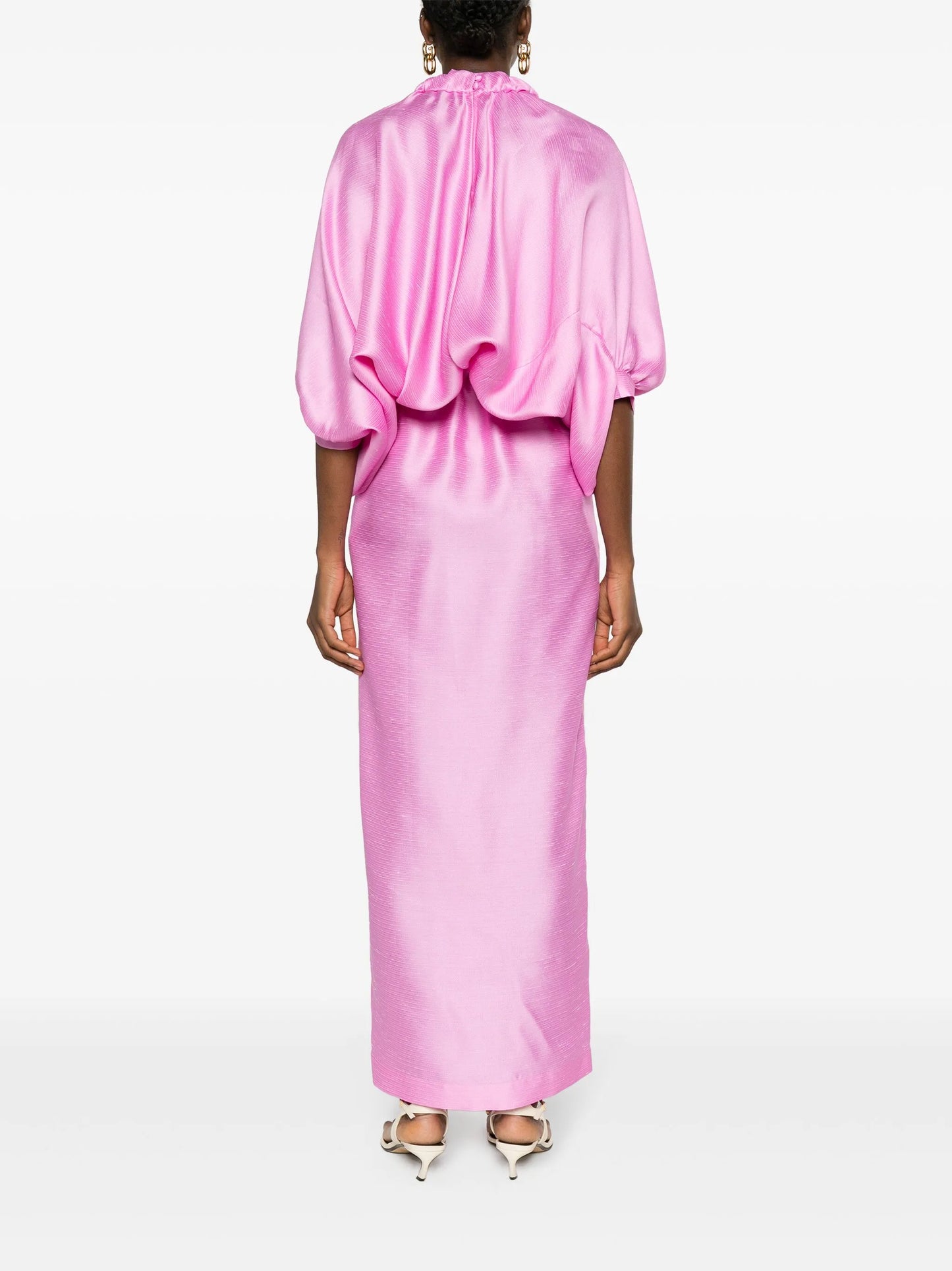 draped gazar gown