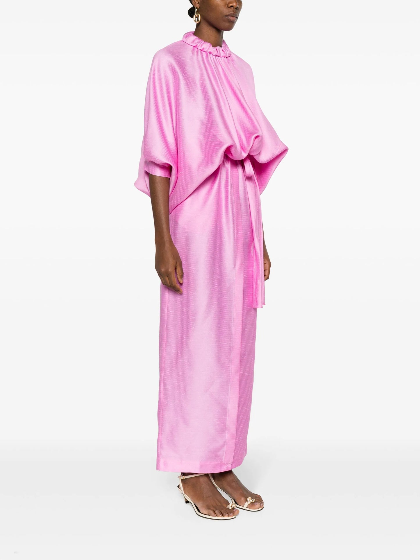 draped gazar gown