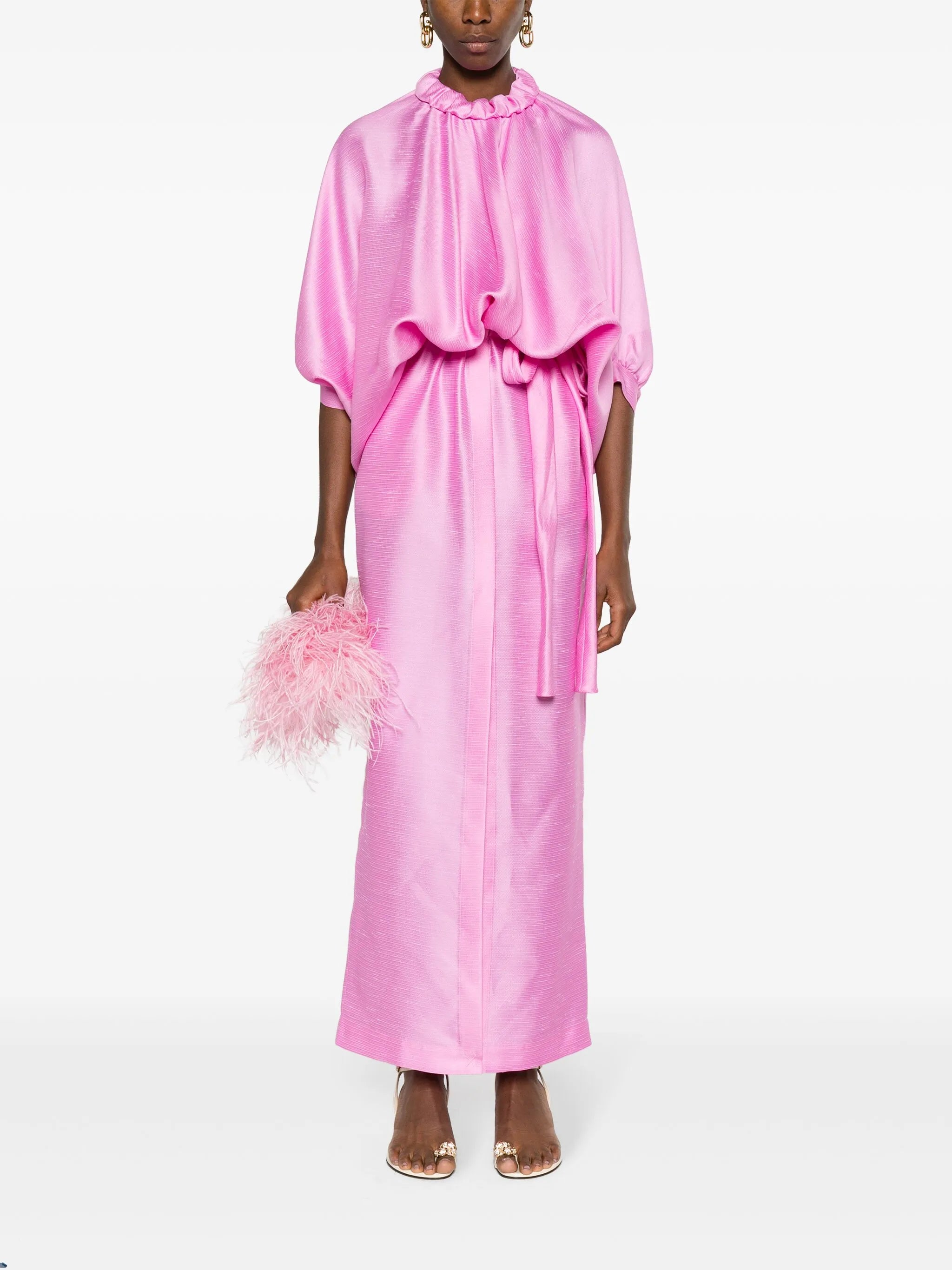 draped gazar gown