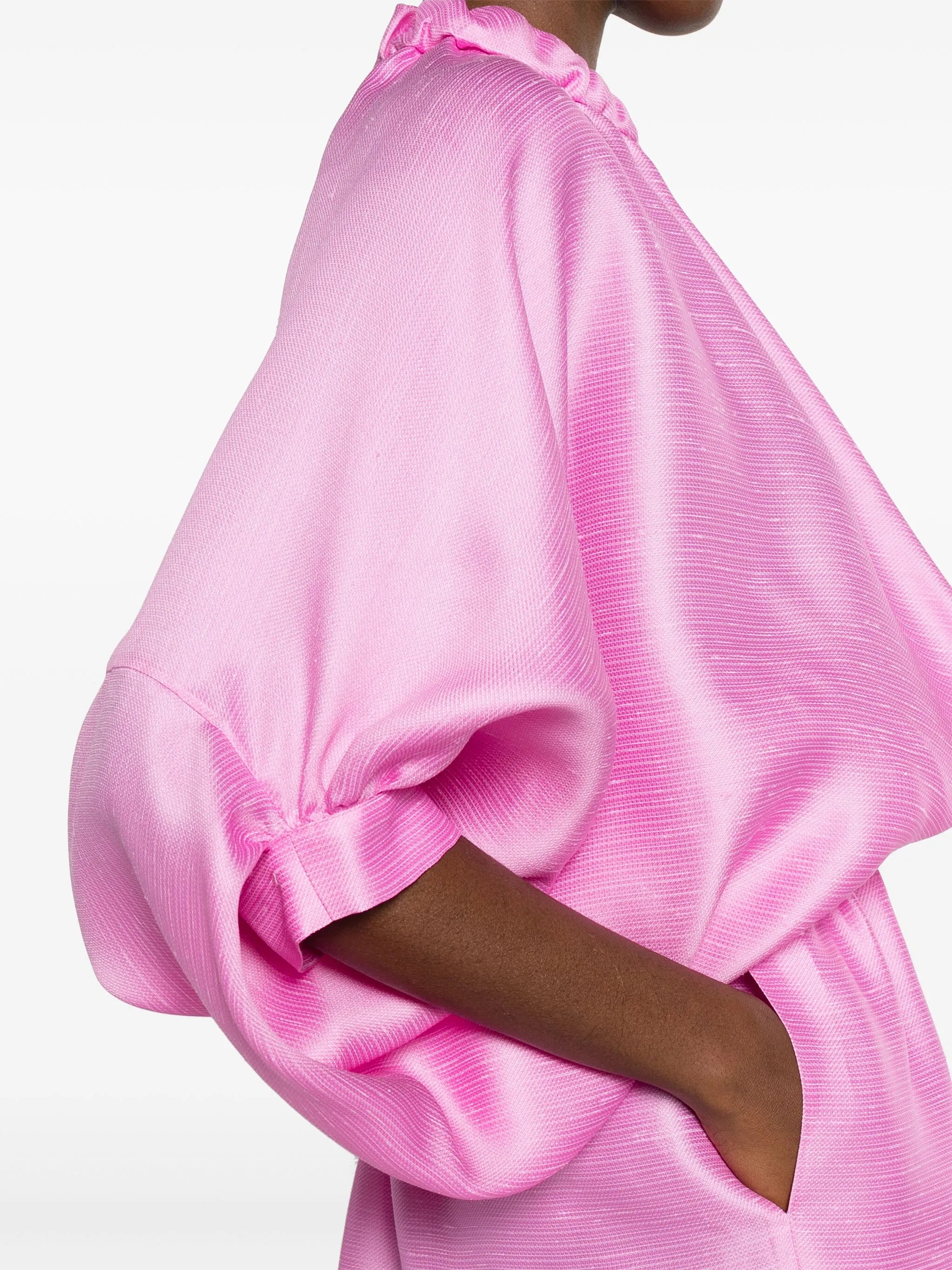 draped gazar gown