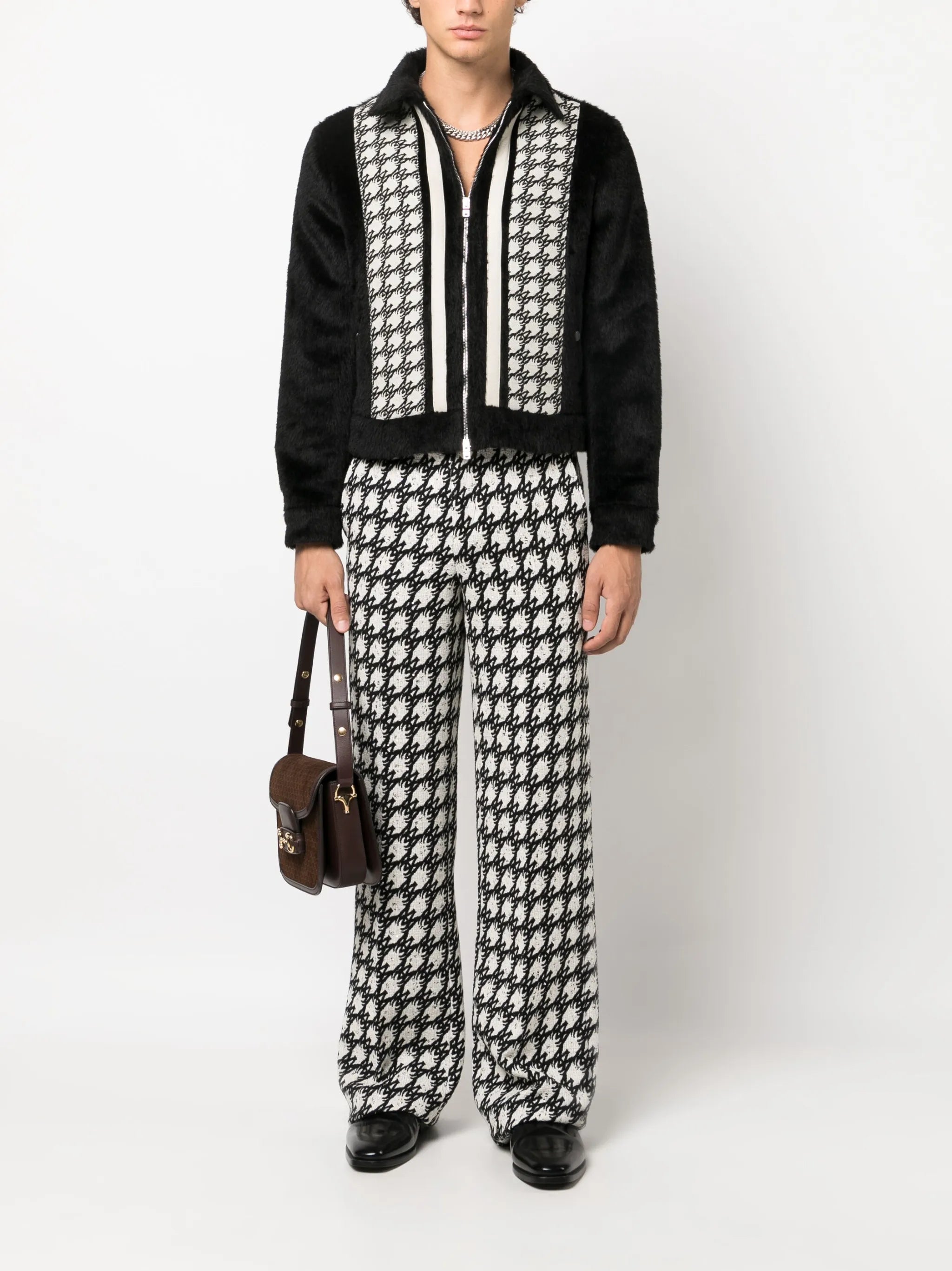 tweed tailored cotton trousers