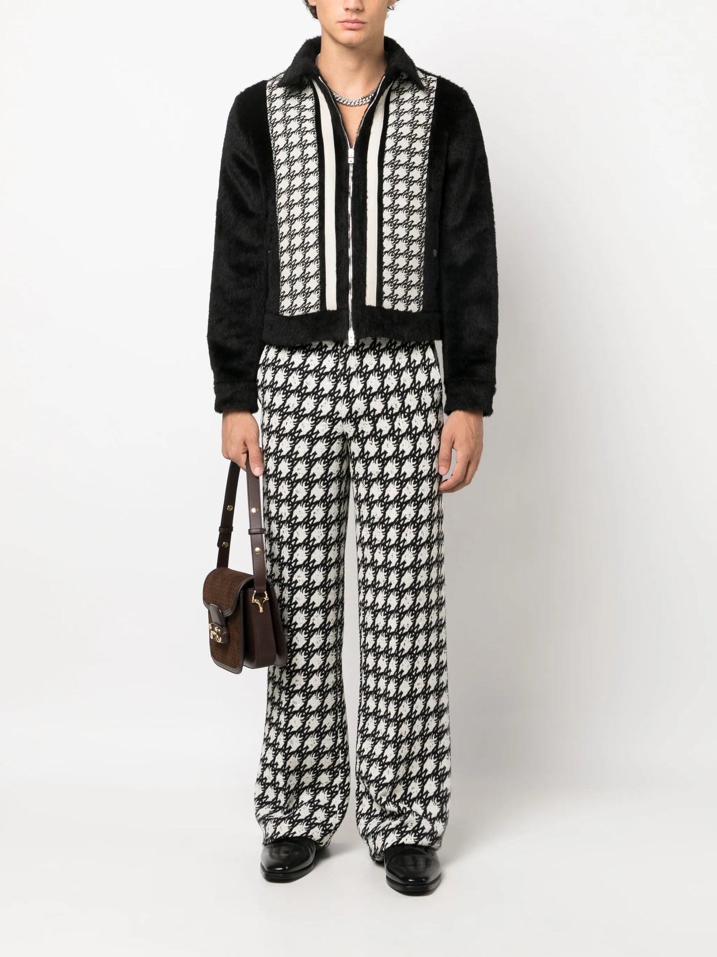 tweed tailored cotton trousers