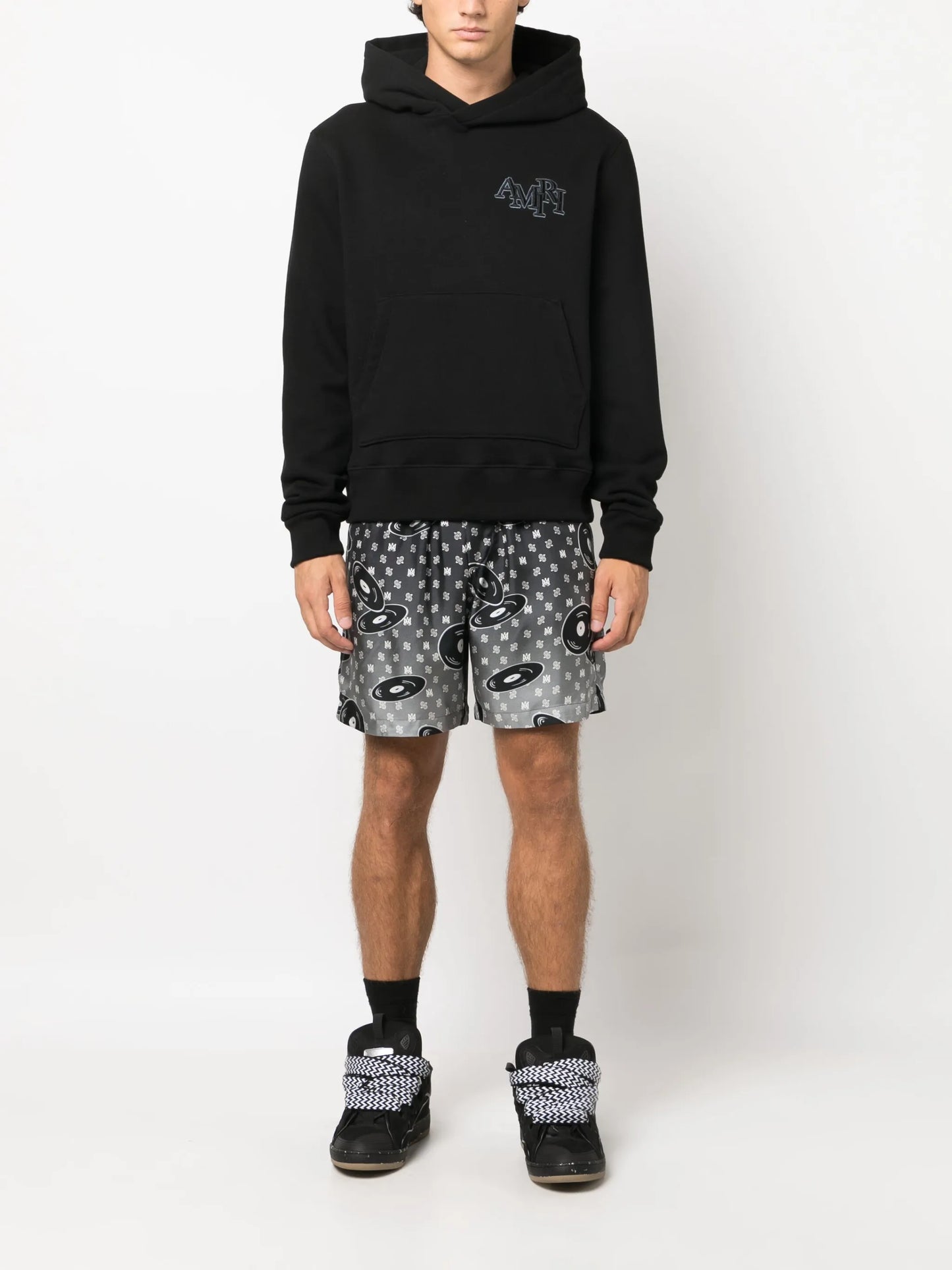 logo-patch cotton hoodie