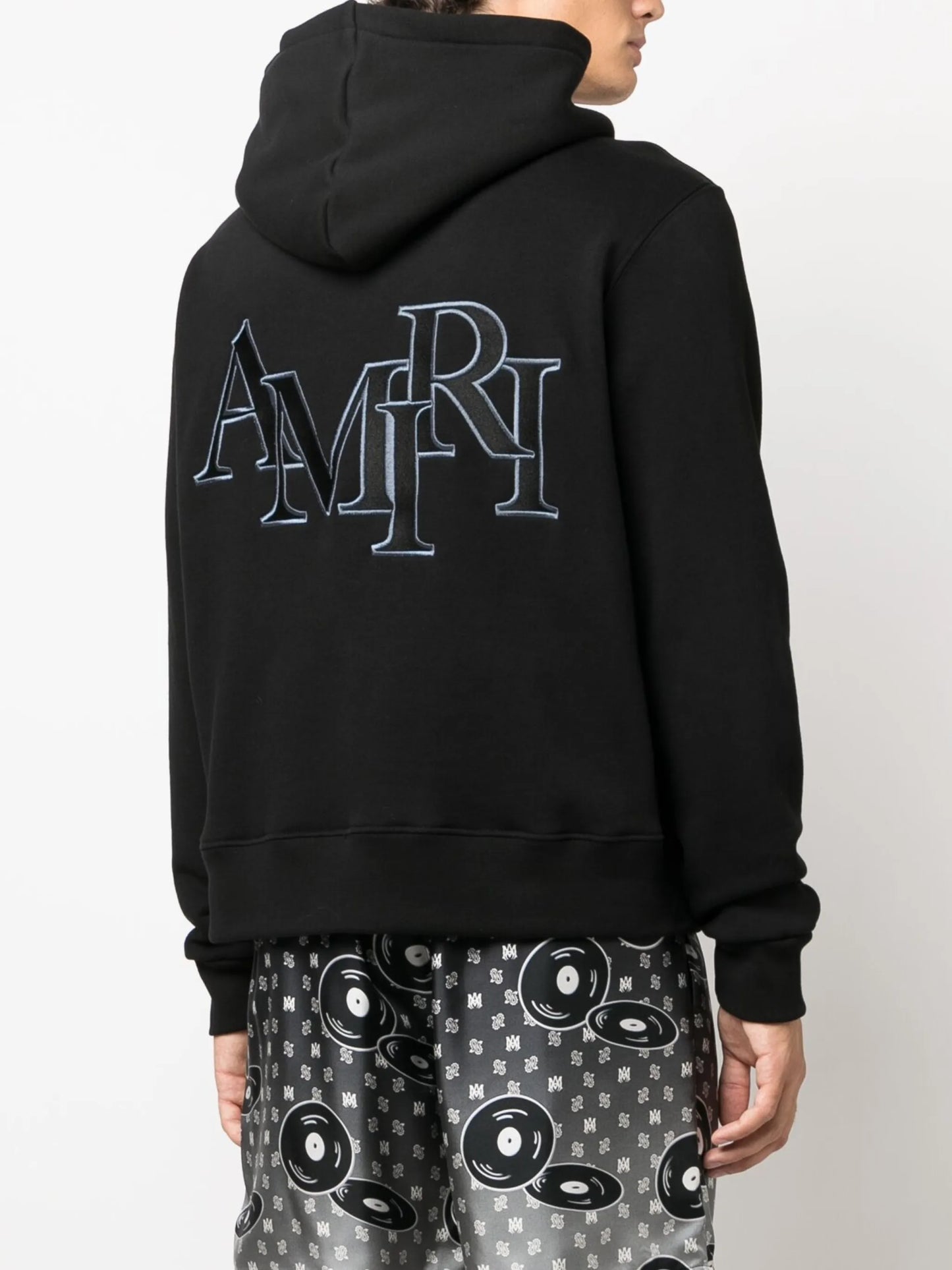 logo-patch cotton hoodie