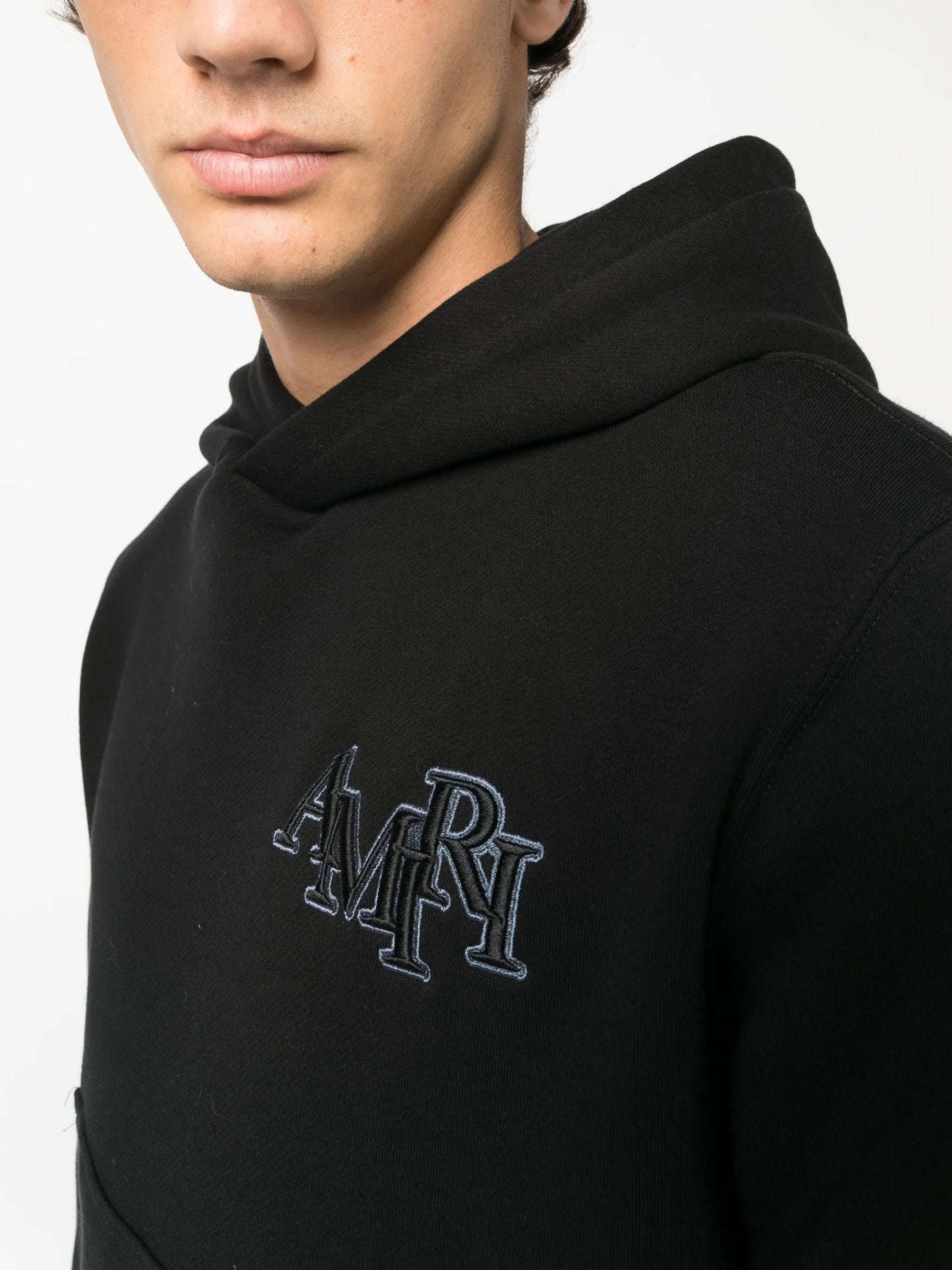logo-patch cotton hoodie