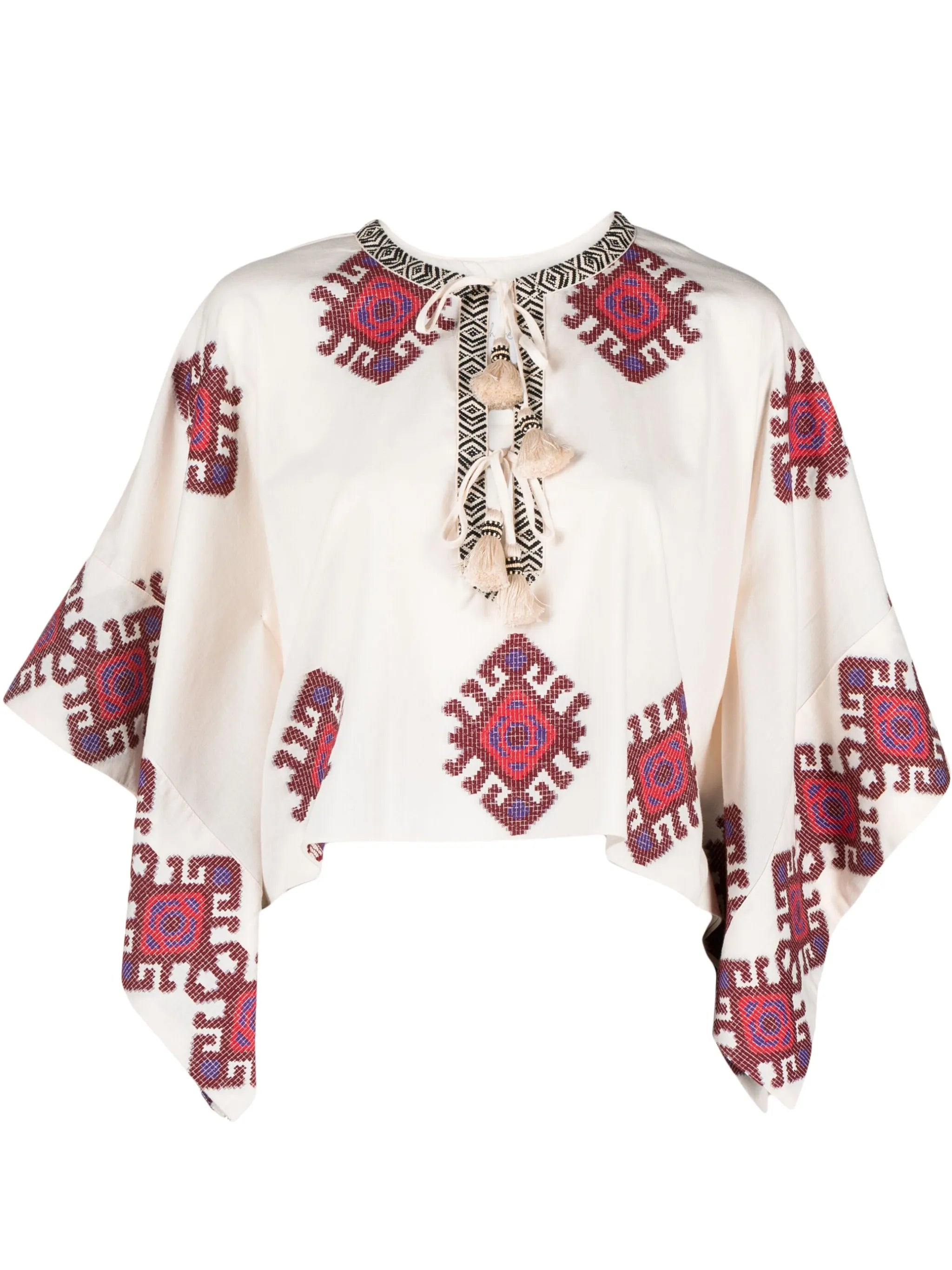 tassel-detail jacquard blouse